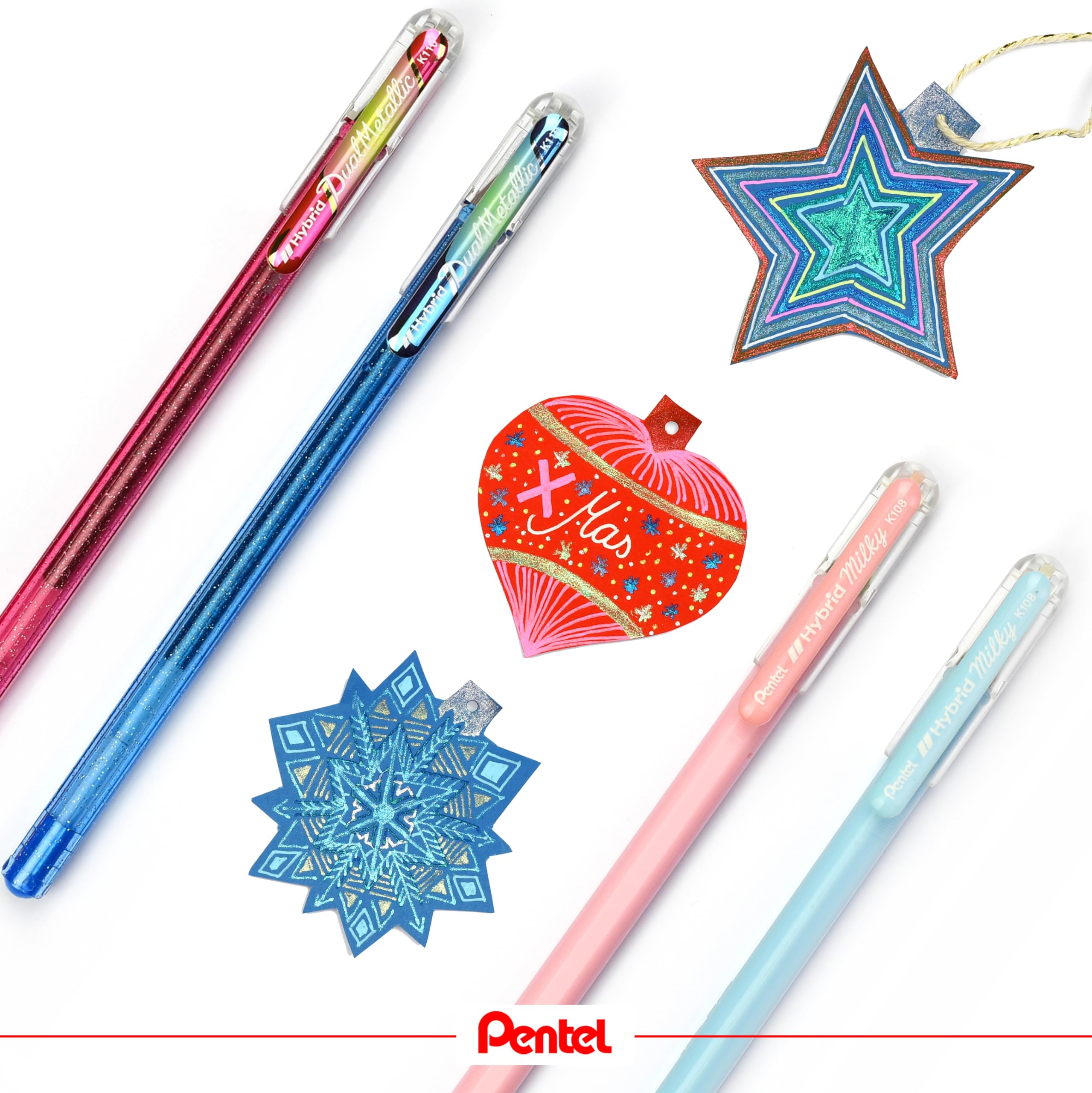 Pentel K110-DAX Dual Metallic Hybrid Dual Metallic Gelroller Stuk groen/met. blauw Pentel K110-DAX Dual Metallic Hybrid Dual Metallic Gelroller Stuk groen/met. blauw