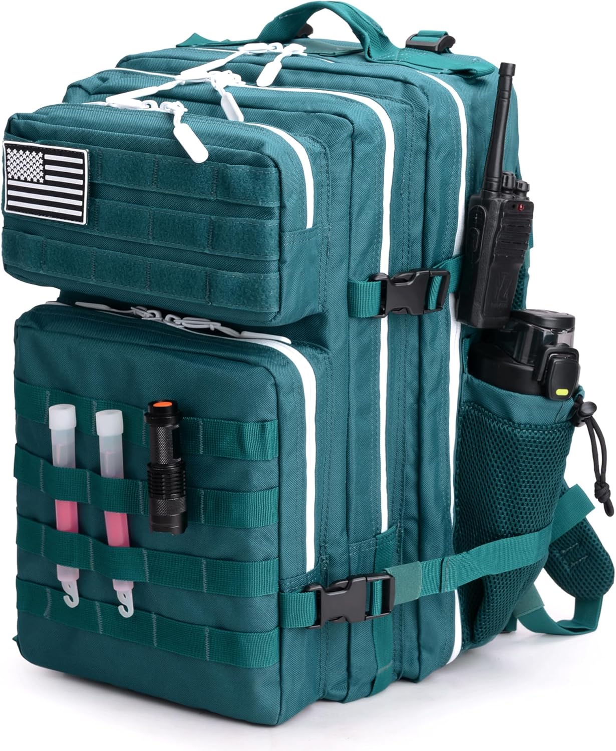 LUPU TACTICAL 45L Backpack for Men and Women 3 Days Assault Pack Outdoor Travel Hiking Camping Rucksack with Molle Webbing (Blacklish Green)