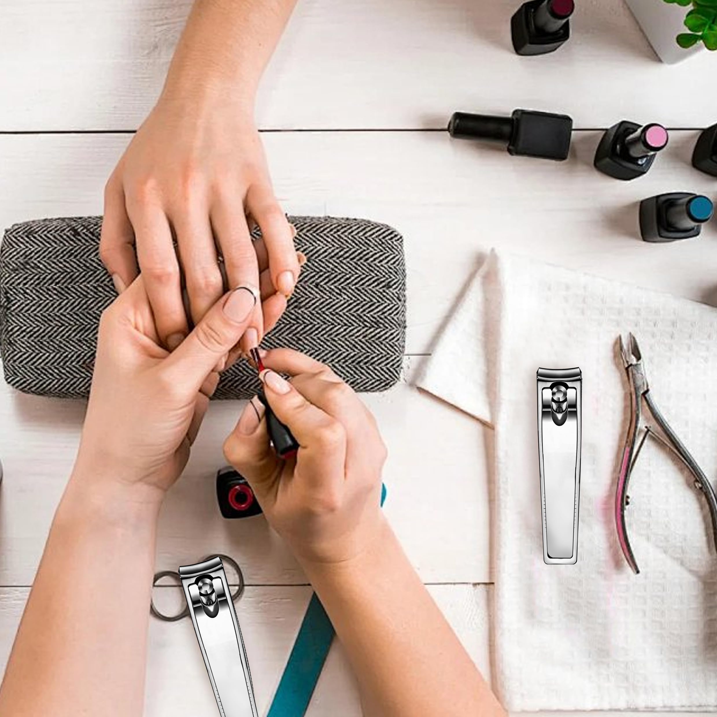 Paquete de 20 cortaúñas rectos a granel, cortaúñas de punta afilada, cortaúñas de uñas y pies a granel, suministros de uñas, herramientas de manicura para mujeres, hombres, adultos, cuidado sin hogar