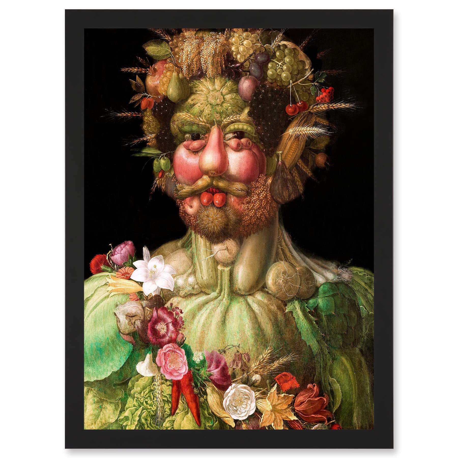 Wee Blue Coo Painting Portrait Arcimboldo Rudolf II Habsburg Vertumnus Vegetables Artwork Framed Wall Art Print A4