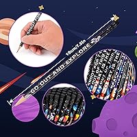 Vista 3 de Kolewo4ever 100 lápices temáticos espaciales, divertidos lápices de astronautas con borrador a juego para aulas, recompensa para estudiantes