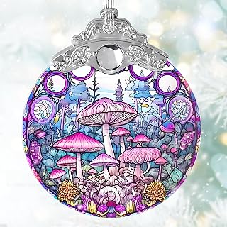 Mushroom Stained Glass Suncatcher, Jocidea Mushroom Ornament, Mushroom Christmas Ornament, Holidays Ornaments, Christmas Tree Ornament, Mushroom Decor, Gifts for Mushroom Lovers