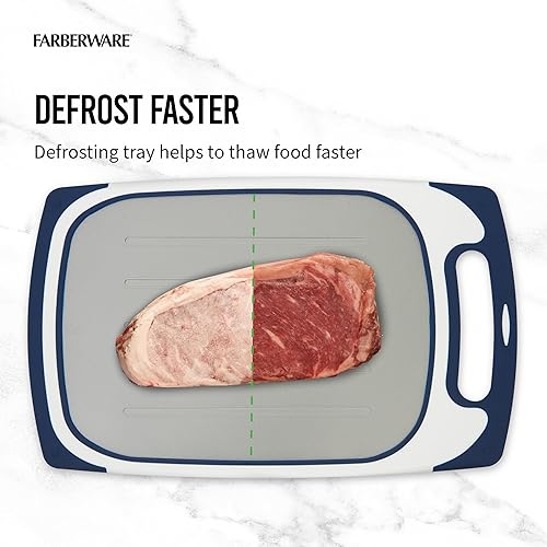 Miniatura 4 de FARBERWARE Tabla de descongelación 2 en 1 solución de descongelación y corte, antideslizante, apta para lavavajillas, 9.45 x 15.9 pulgadas,