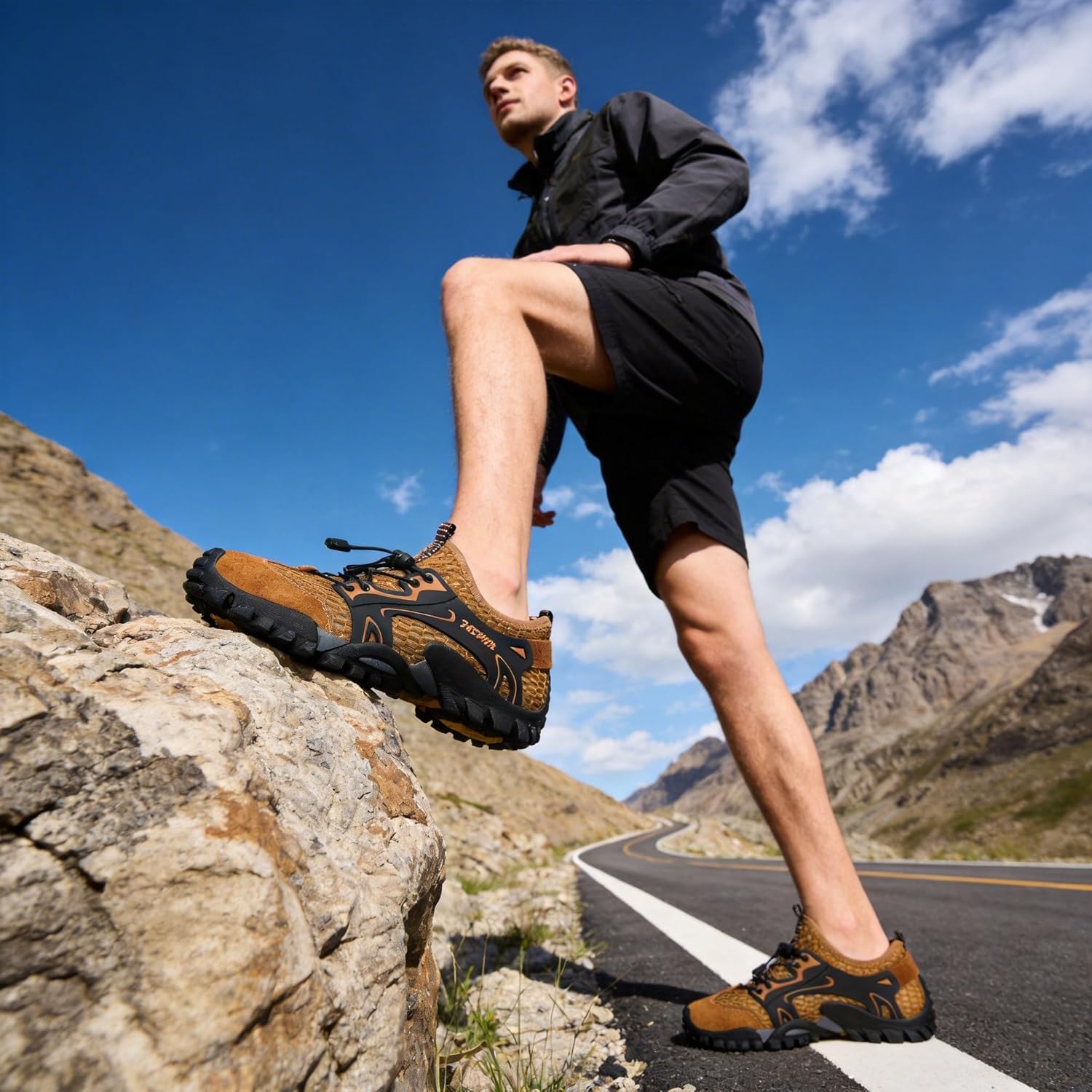 FLARUT Men's Sandals Barefoot Hiking Shoes Quick Dry Breathable Mesh Lightweight Outdoor Training Water Walking Shoes - Image 2