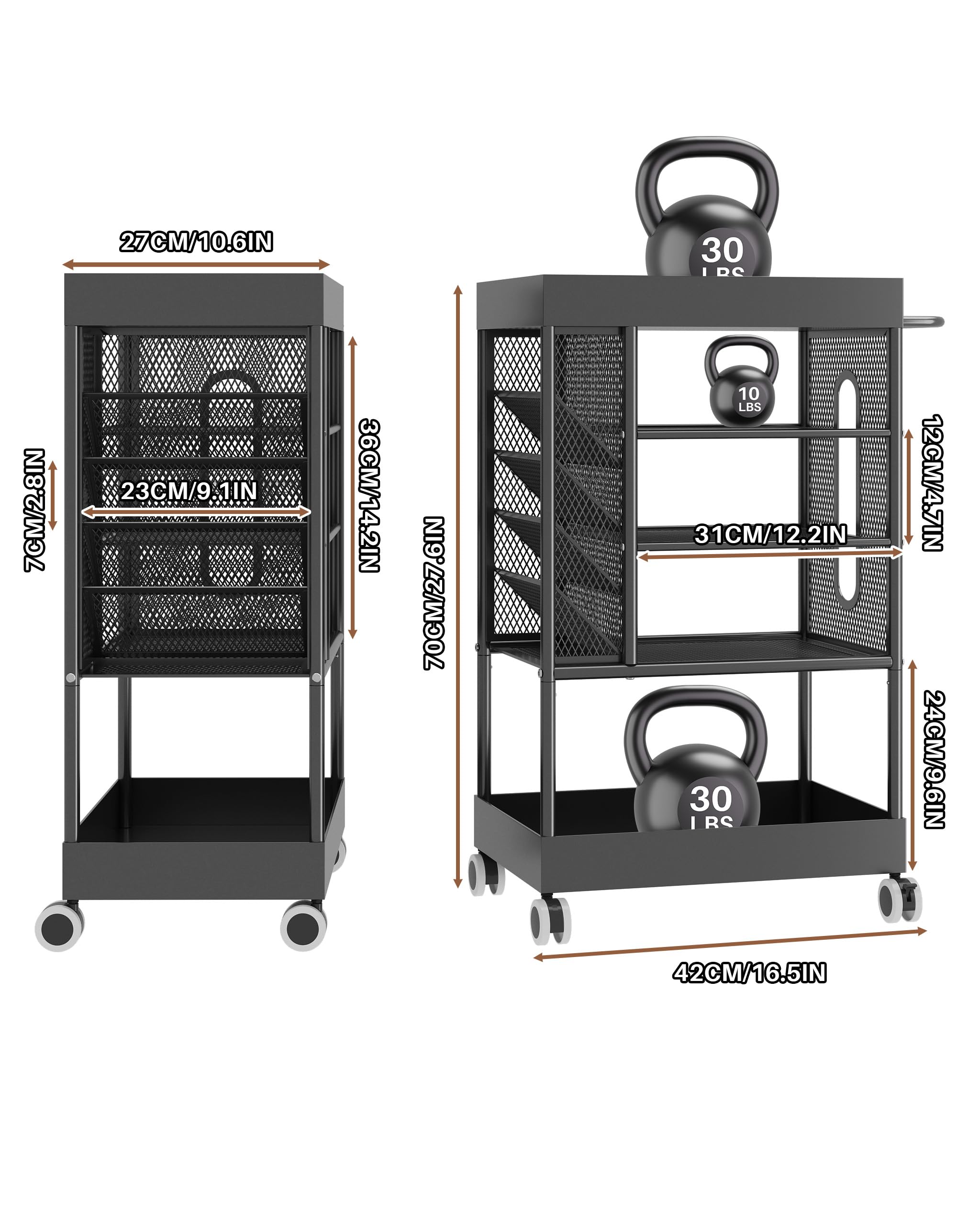 Organizador MetáLico para Materiales Artísticos, Carro Multiusos con Ruedas, 5 Niveles Carro, Organizador de Colores para Materiales Artísticos, Almacenamiento para Pinceles y Pinturas — view 4