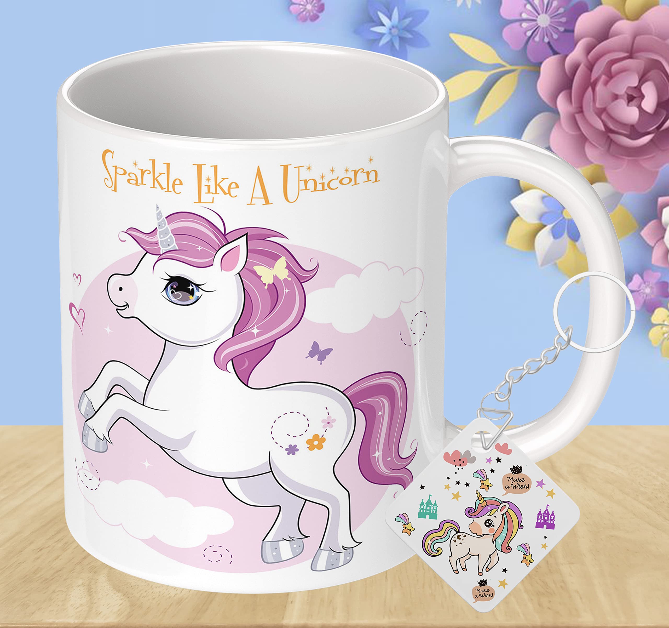 NH10 DESIGNS Unicorn Printed Coffee Mug for Girls, Unicorn Keychain, Cartoon Mug for Kids Birthday Gift Return Gift Animated Cartoon Mug for Unicorn Lover (Tea, Coffee, Milk Mug UNCRNWTMK 14 (B0BZDFV8CJ) Amazon Price History, Amazon Price Tracker