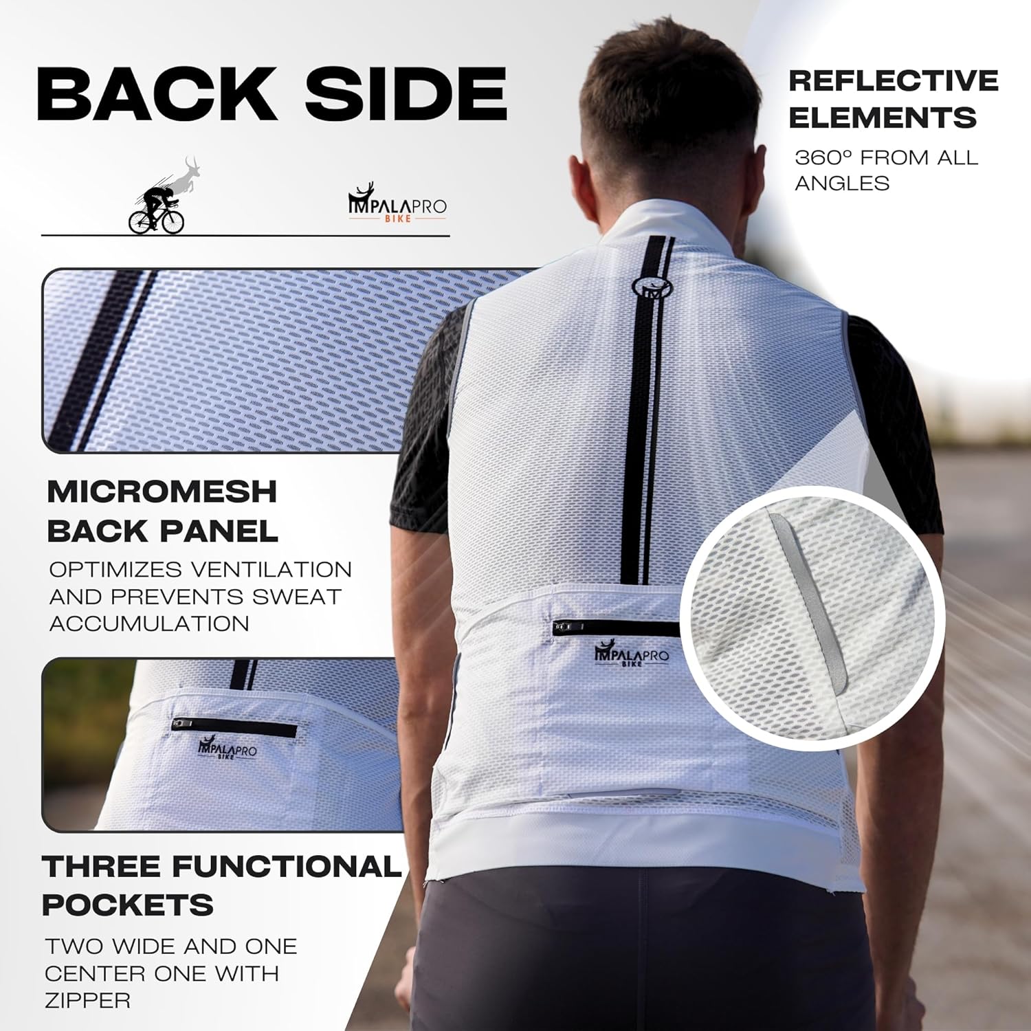 IMPALAPRO Windbreaker Cycling Vest for Men & Women