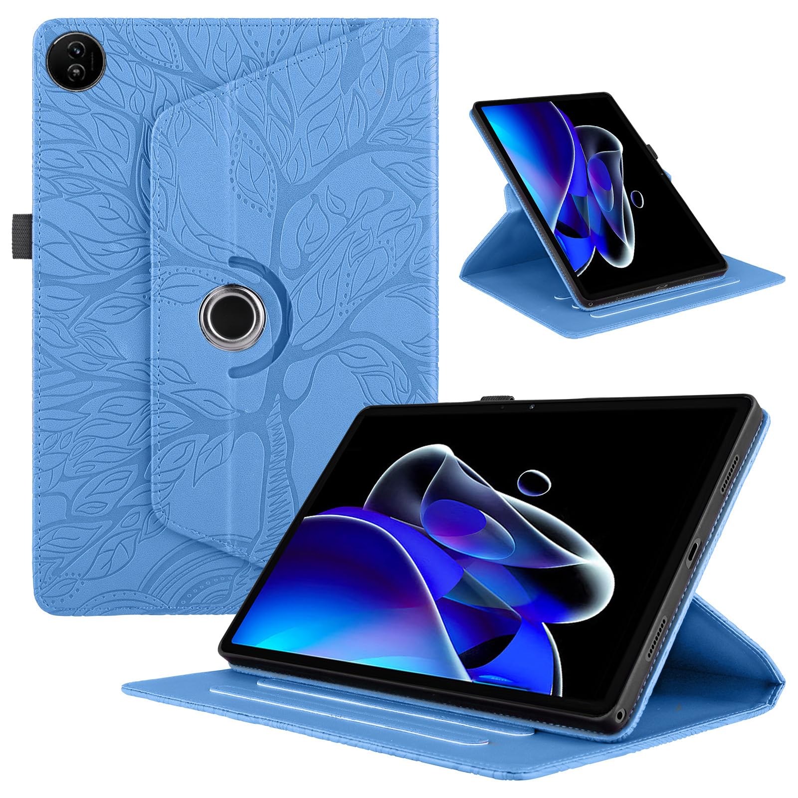 Funda para Samsung Galaxy Tab S9/ S8/ S7 11" (SM-X710/X700/T870) PU Cuero Tablets Protectora Cover 360°Carcasa Giratoria de ángulo Múltiple Stand Función Tablets Funda,Rojo Árboles — view 89
