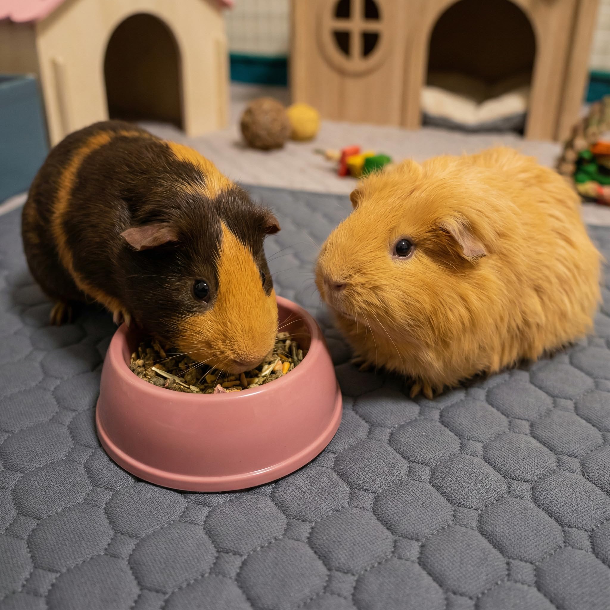 Meerschweinchen-Käfigeinlagen, waschbar, Meerschweinchen-Bettwäsche für Mittelwestkäfig, 3 Stück, 124 x 61 cm, wiederverwendbar, rutschfest, wasserdicht, saugfähig, für Kleintiere, Kaninchen,
