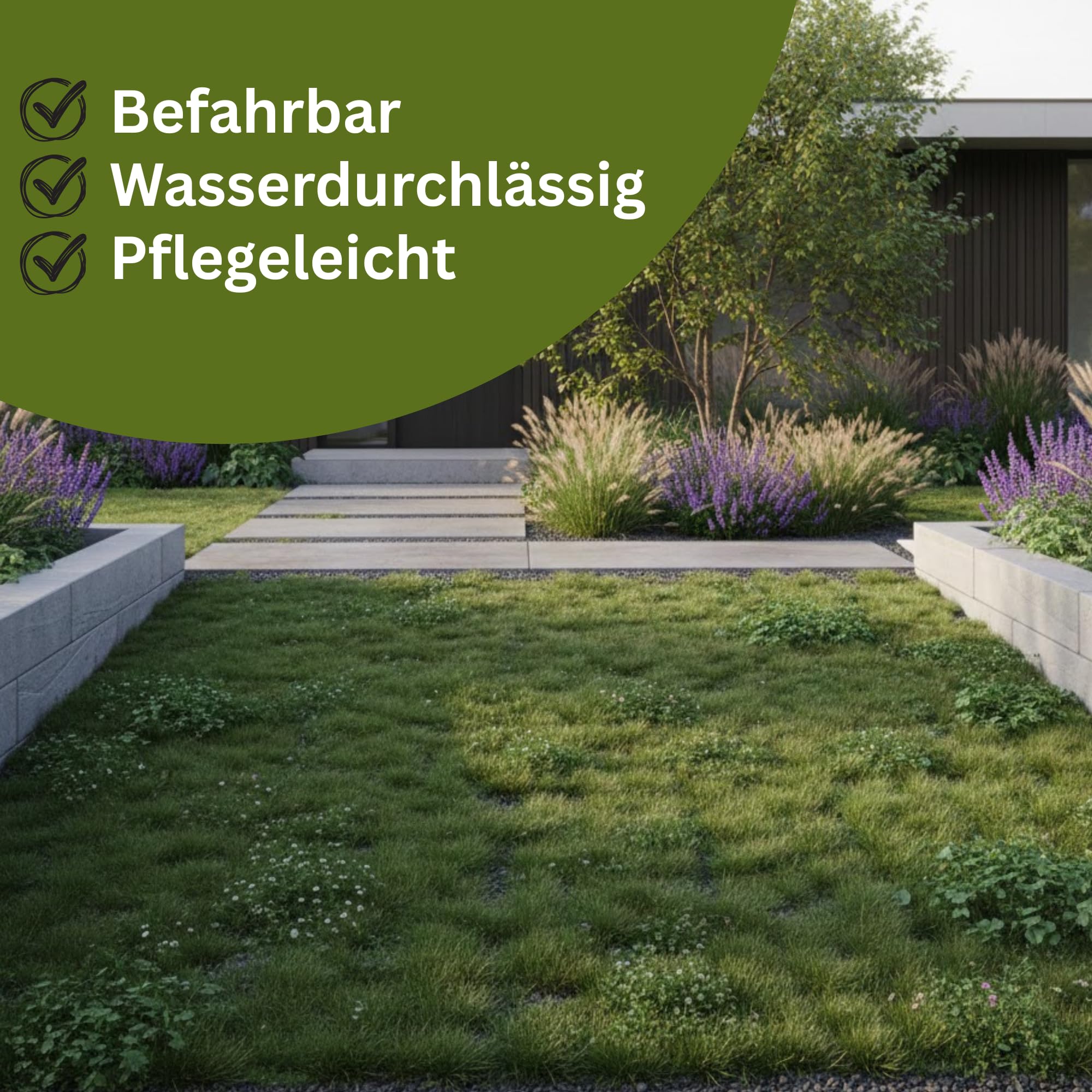 Samenshop24® DSV 530 Schotterrasen, Parkplatzrasen, Zufahrtsrasen- Begrünung (1 kg)