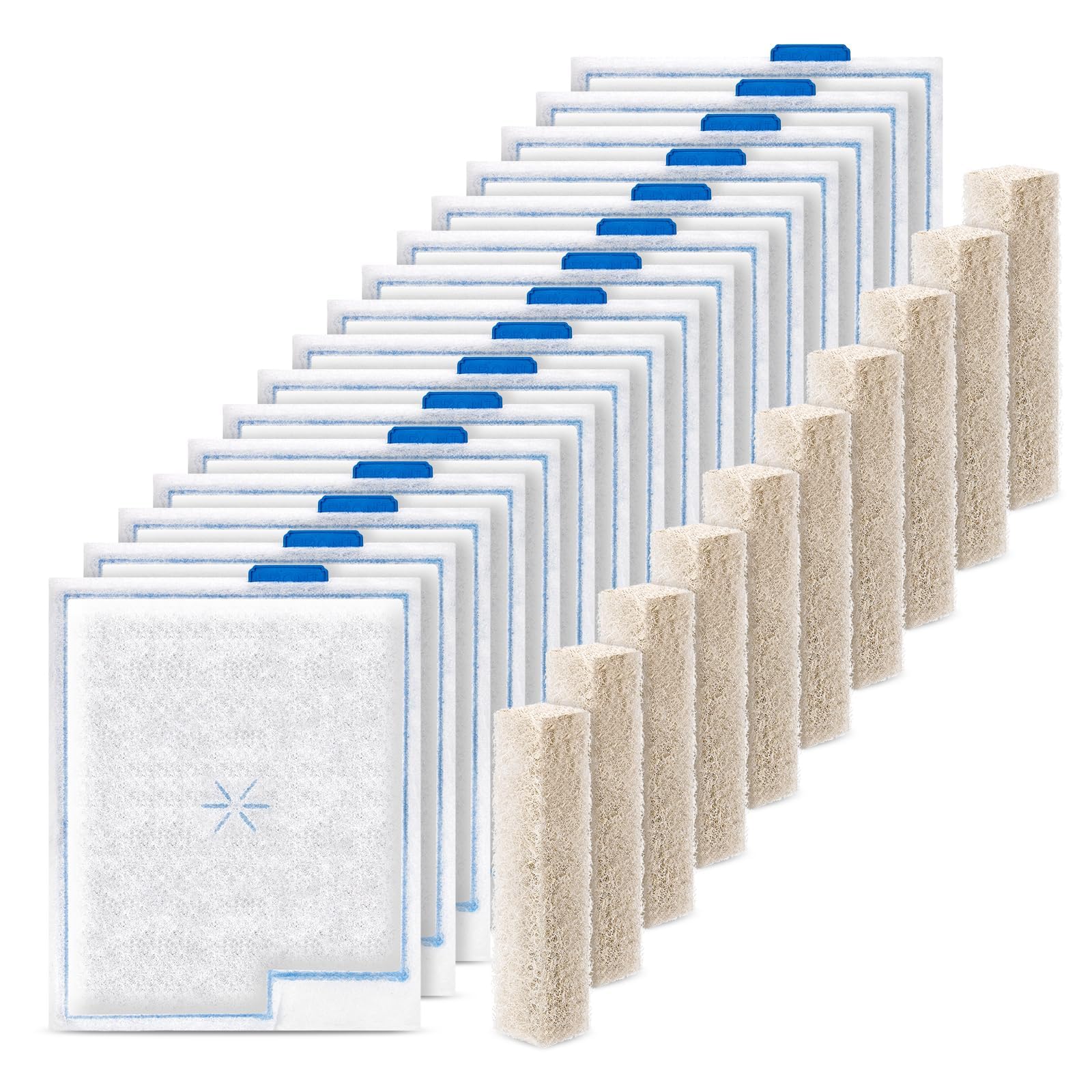 Paquete de 16 cartuchos de filtro grandes para peceras compatibles con filtro Aqueon QuietFlow LED PRO tamaño 20, 30, 50, 75/tamaño de filtro de alimentación 20, 30, 50, 55/75, tamaño interno E 40 | Uso en acuarios, cartuchos de repuesto