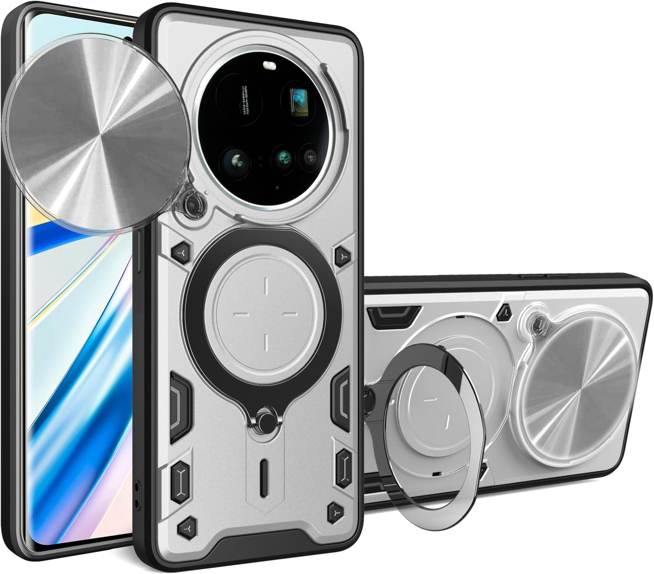 Compatible with Xiaomi 15 Ultra Case Cover,with Slide Camera Lens Cover Compatible with Xiaomi 15 Ultra 5G 25010PN30G Case Silver