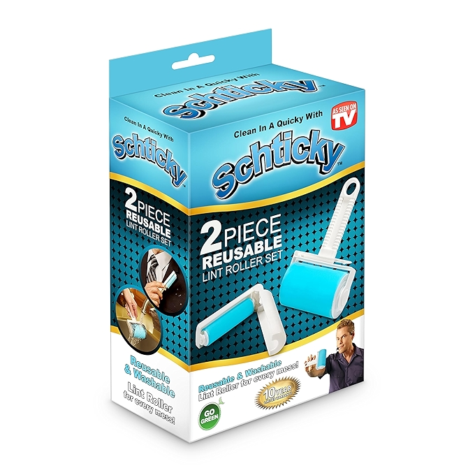 Schticky 2件套可重复使用毛发滚筒清洁器