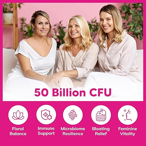 Miniatura 5 de aSquared Nutrition Probióticos para mujeres – 50 mil millones de UFC probióticos para mujeres apoya la salud digestiva, intestinal, vaginal y