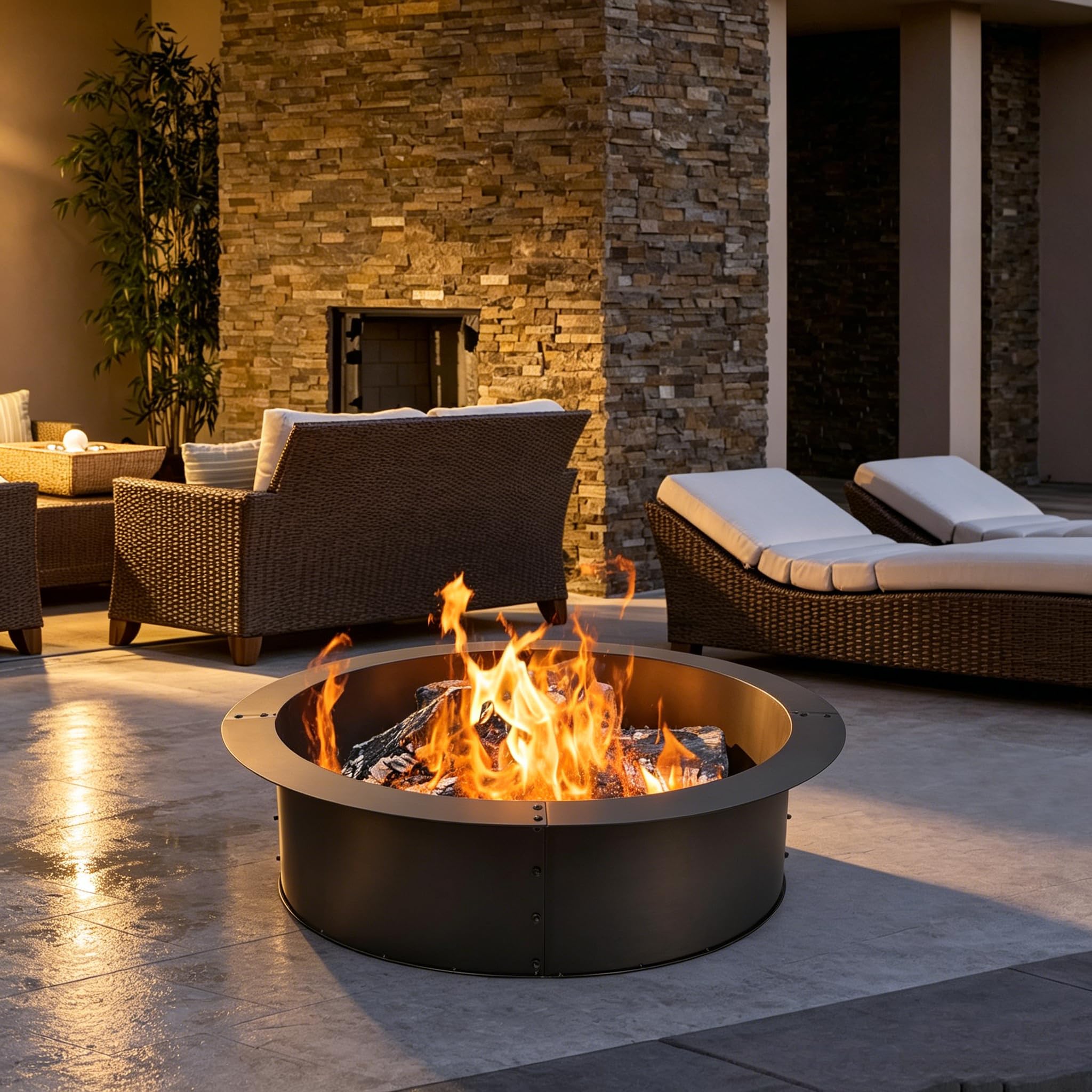 SOARS Anello per Braciere Diametro 930 mm/ID 765 mm, Altezza 255 mm | Braciere Rotondo, Acciaio al Carbonio Laminato a Caldo Rinforzato, da Giardino, Campeggio e Barbecue, Outdoor Fire Pit