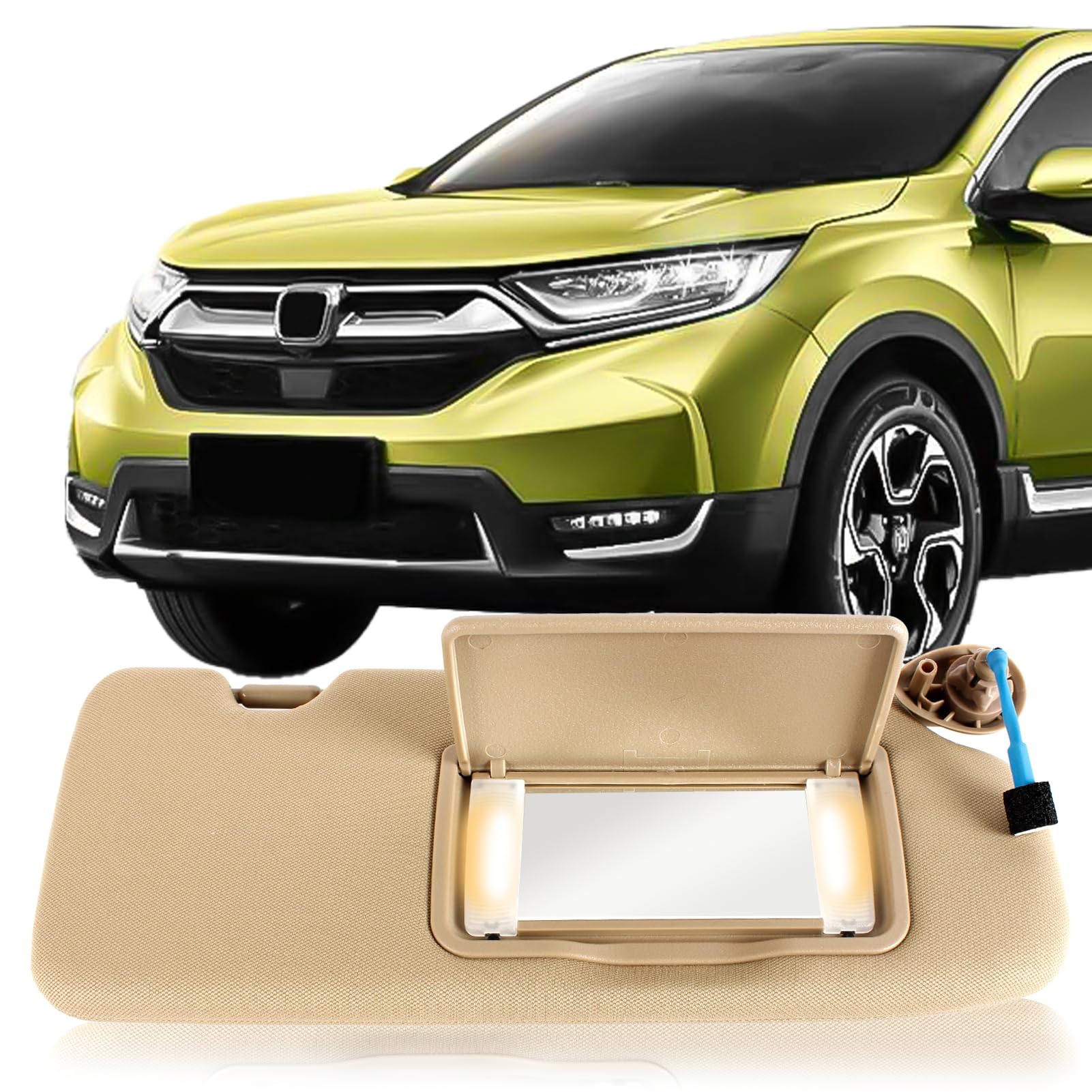 PEVAST Right Passenger Side Sun Visor for Honda CRV CR-V 2017 2018 2019 2020 2021 2022 Sun Visor Replacement 83230-TLA-A12ZA(Beige)