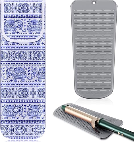 Vista 72 de Shappy Funda de viaje para rizador, 2 piezas, resistente al calor, funda de neopreno para alisador y herramientas calientes de silicona, bolsa plana