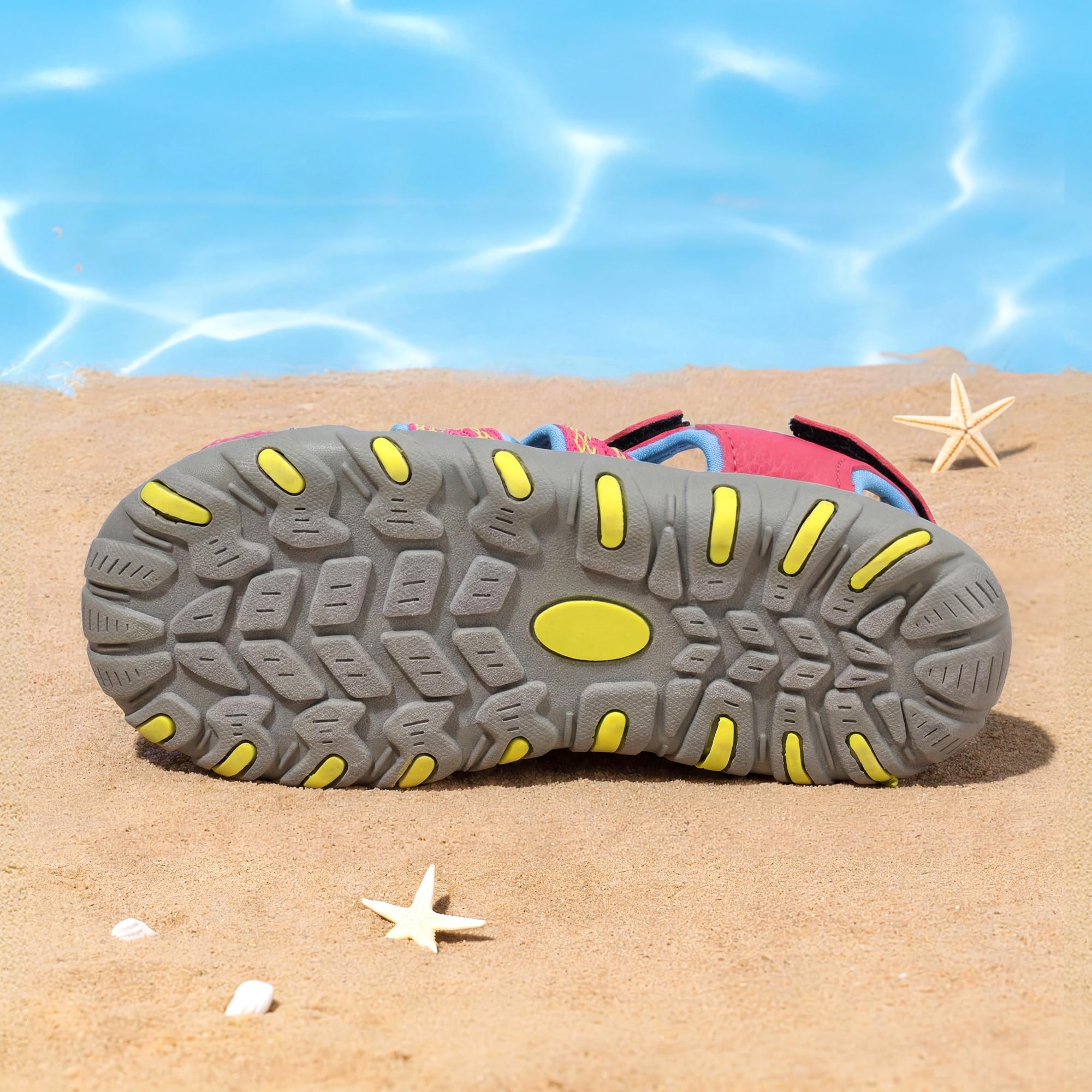 DREAM PAIRS Kids Sandals Toddler Girls & Boys Summer Outdoor Athletic Sport Sandals Hiking Beach Casual Closed Toe Adjustable Multicolor for Toddler/Little Kids/Big Kids - 4