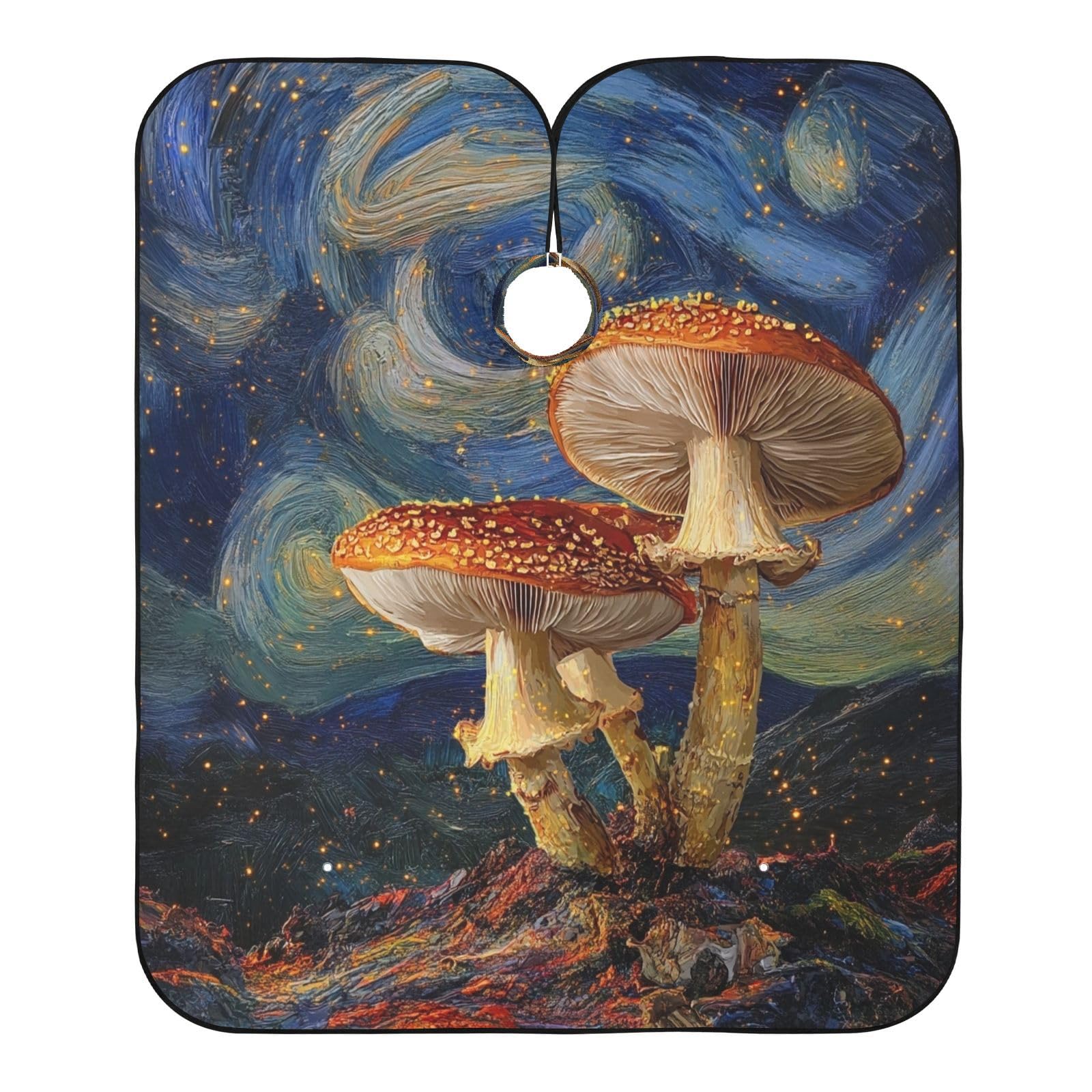 Kigai Mushroom Hair Cutting Cape for Men & Women Waterproof Barber Cape Professional Hairdressing Salon Styling Apron with Adjustable Closure Snap