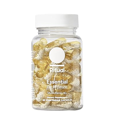 Ritual Multivitamin for Women 18+ with Vitamin D3 for Immune Support*, Vegan Omega 3 DHA, B12, Iron, Gluten Free, Non GMO, USP Verified, Mint, 30 Day Supply, 60 Capsules