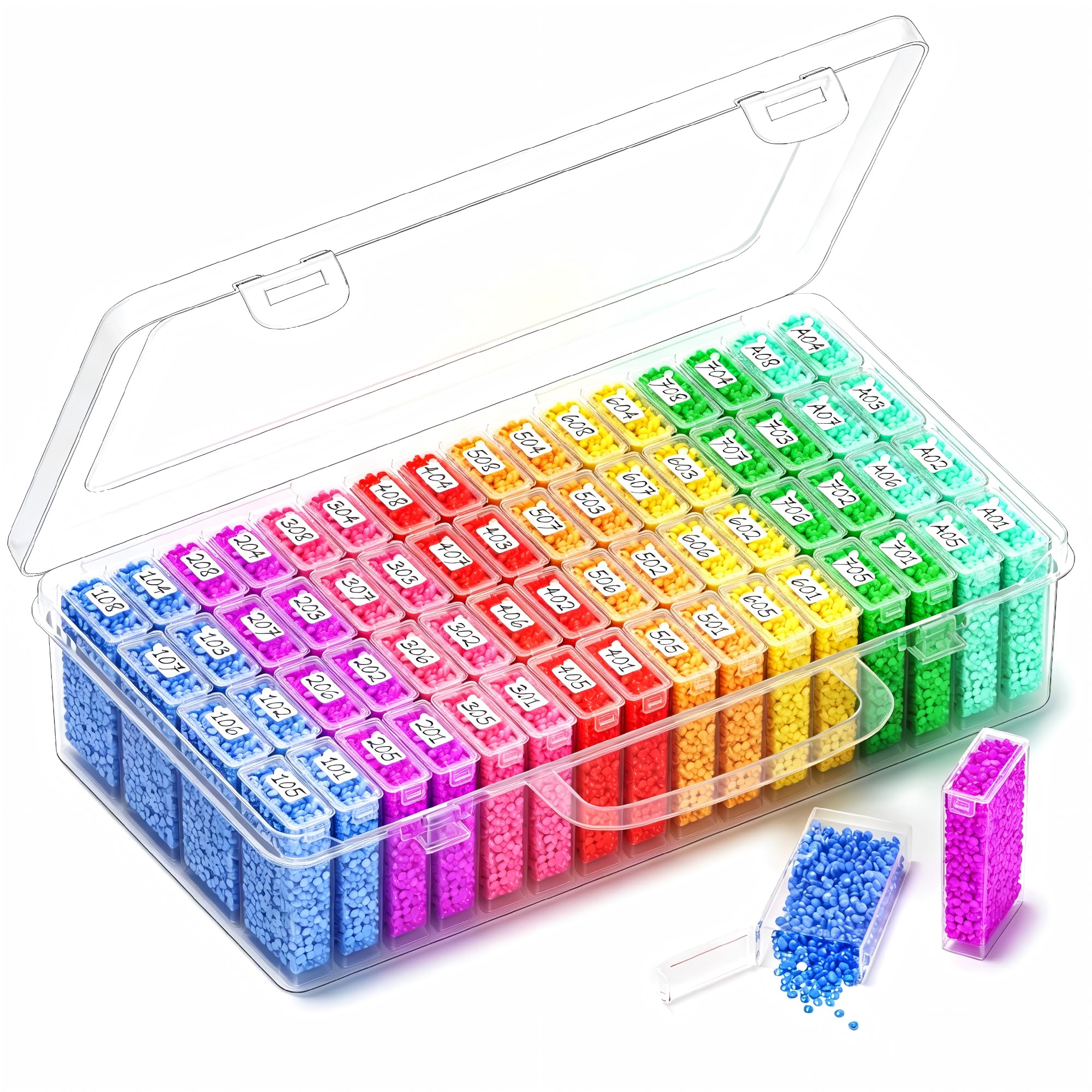 64-Grid Diamond Painting Storage Containers, Portable Transparent Diamond Art Organizer, Which Are Suitable for Quick DIY, Beads and Diamond Art Storage Containers-image-34