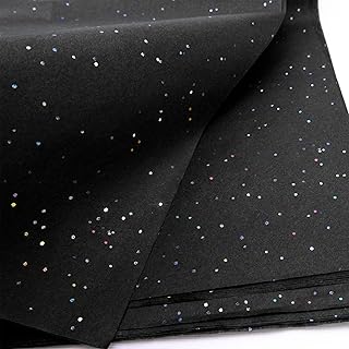 30 Sheets Large Size Tissue Paper with Glitter Bulk,20" x 28",Green Red Black Tissue Paper for Gift Bags,Green Red Black S...