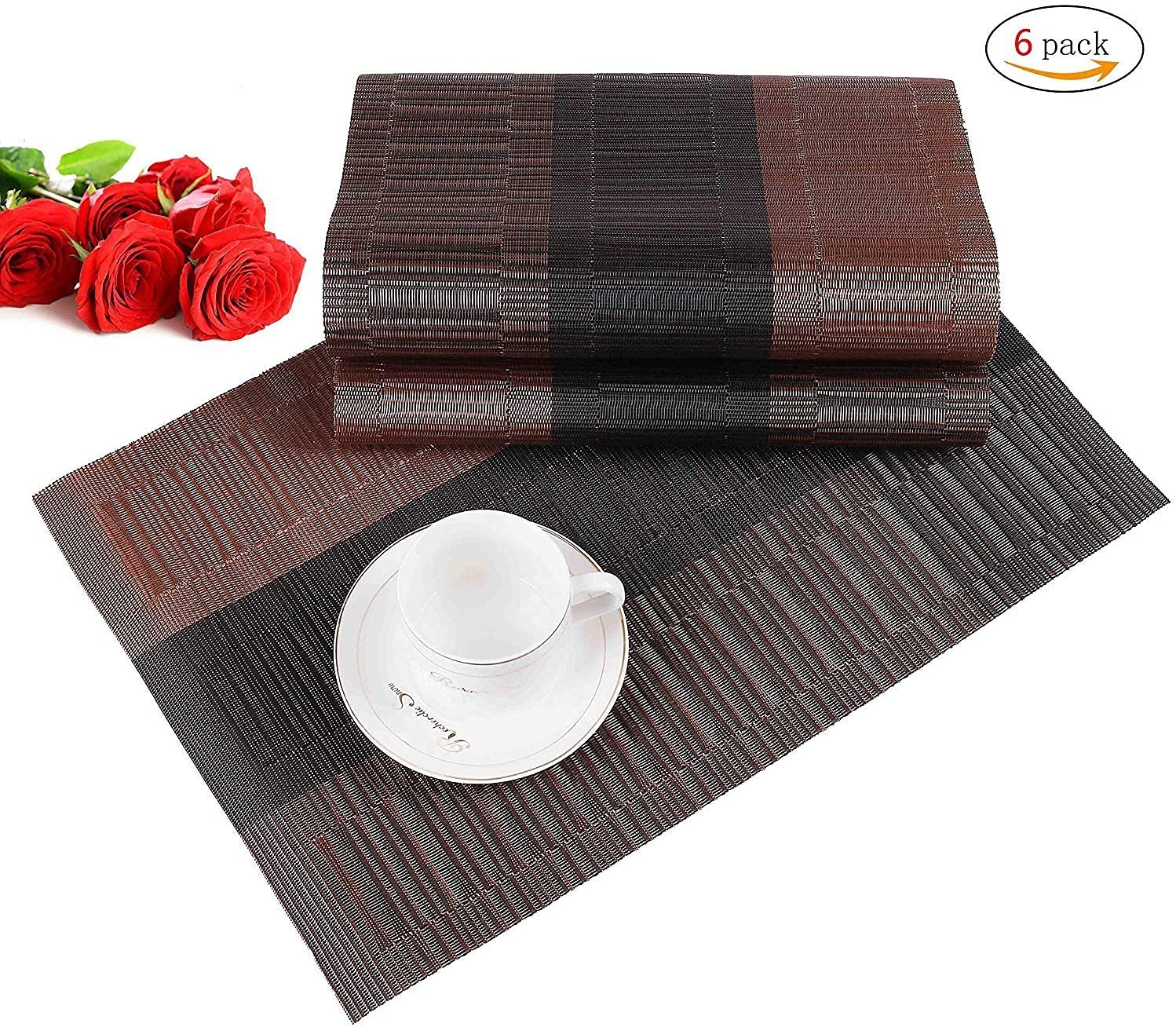 Sets De Table PVC Antidérapants - Lot De 8 - Lavables Et Résistants à La Chaleur - 45x30 Cm