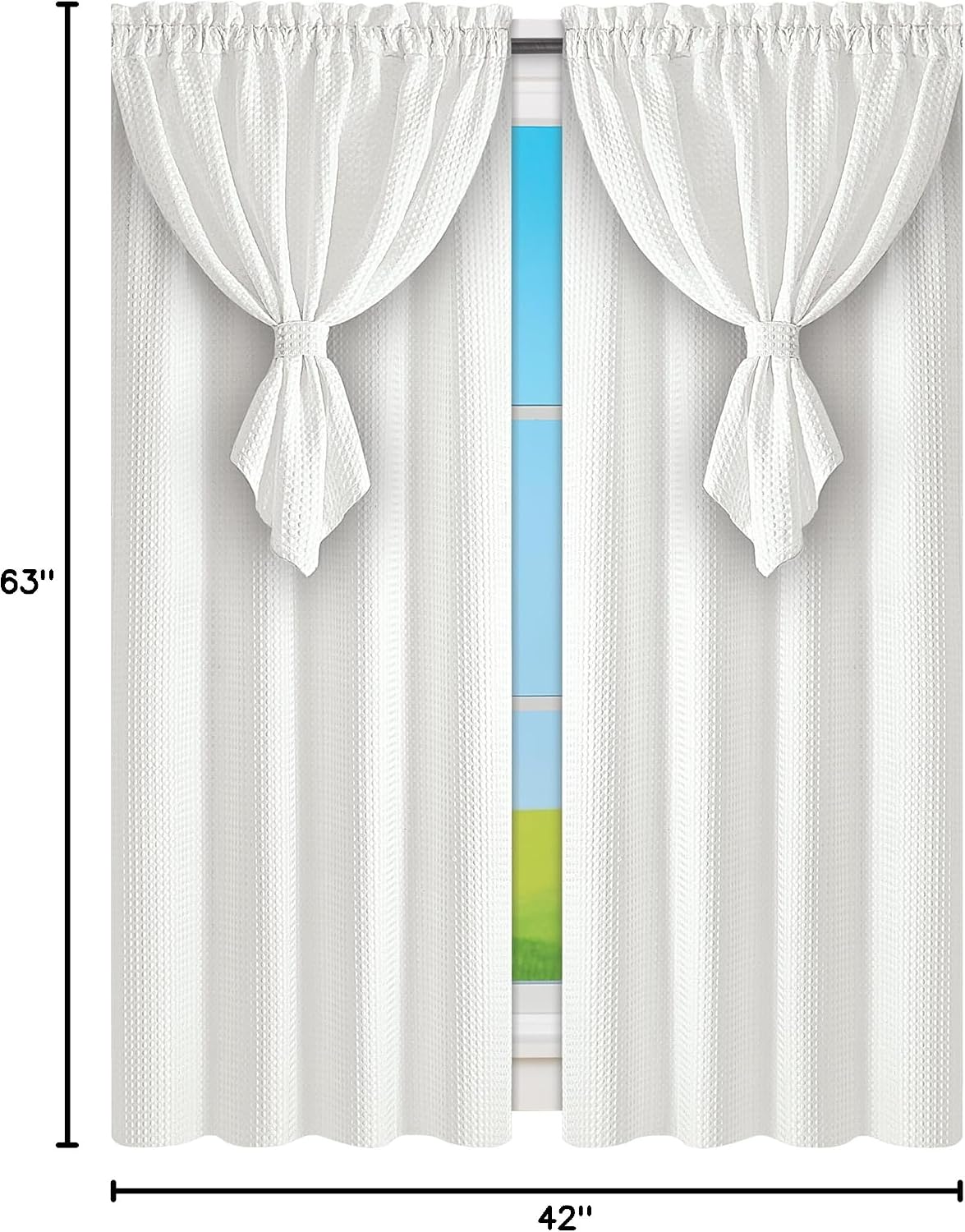Collections Etc Allegra Curtain Panel with Attached Valance
