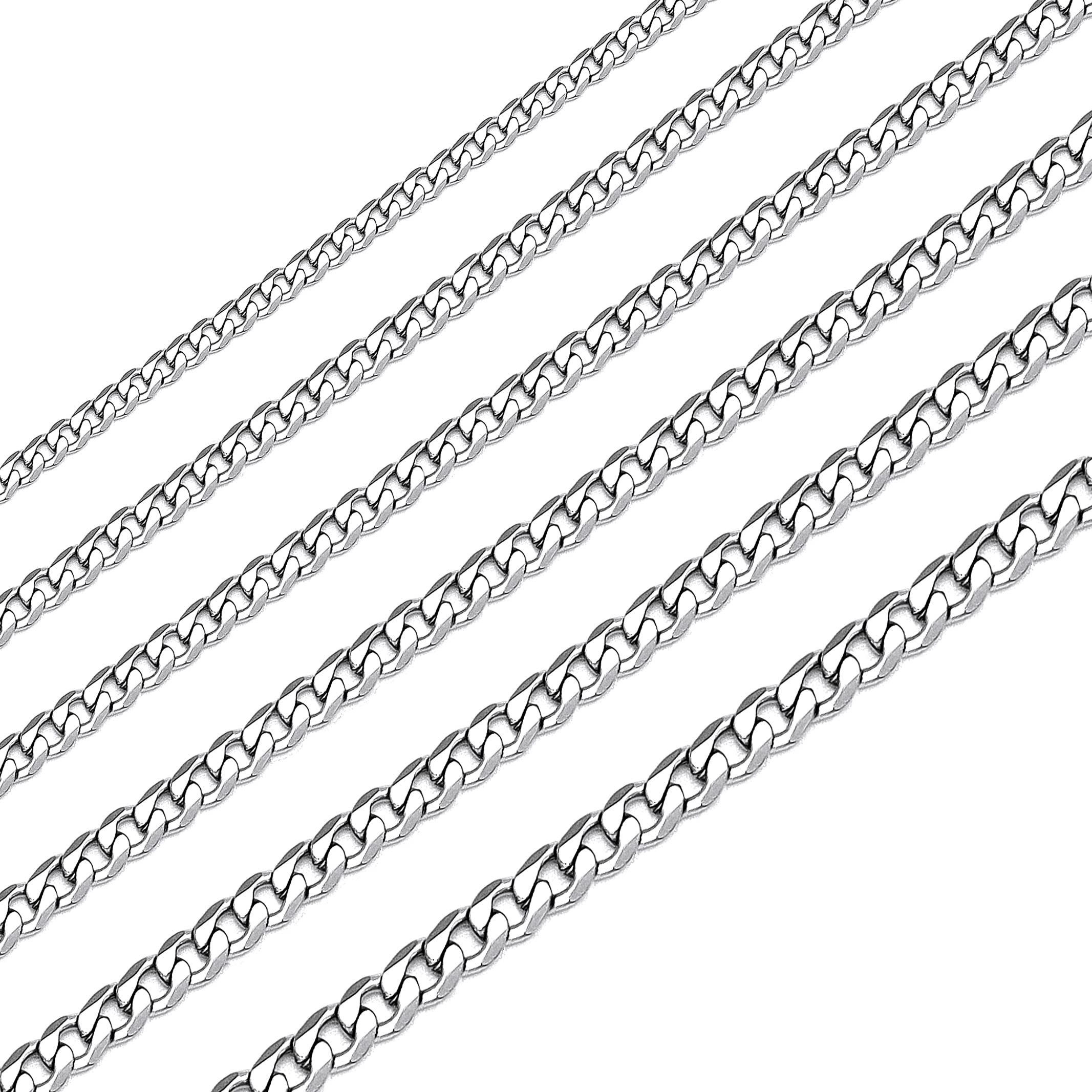Monily Chain for Men Stainless Steel Cuban Curb Link Chains Necklace Women Boys Jewelry