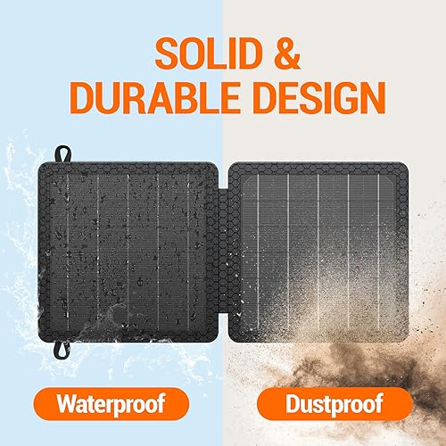 Miniatura 5 de GOODaaa Cargador solar portátil de 10 W con salidas USB duales, tamaño plegable súper práctico 24%, paneles solares de alta eficiencia de
