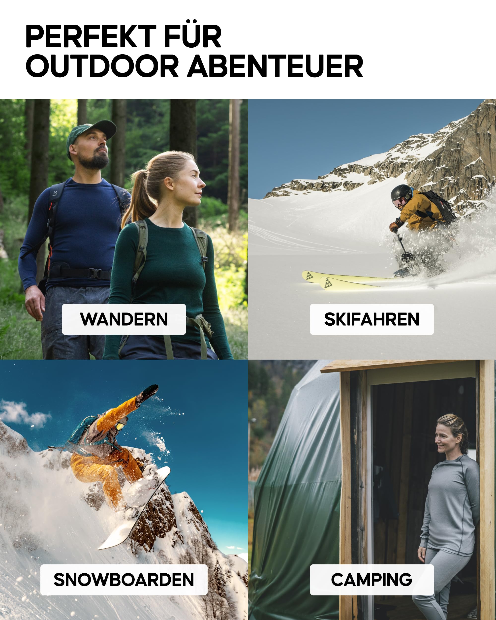 DANISH ENDURANCE Merino Thermo Leggings Damen, Schwer 250 g/m² | Merino Thermoleggings, Warm, Atmungsaktiv & Geruchshemmend, für extreme Kälte und Wintersport, Thermounterwäsche Damen