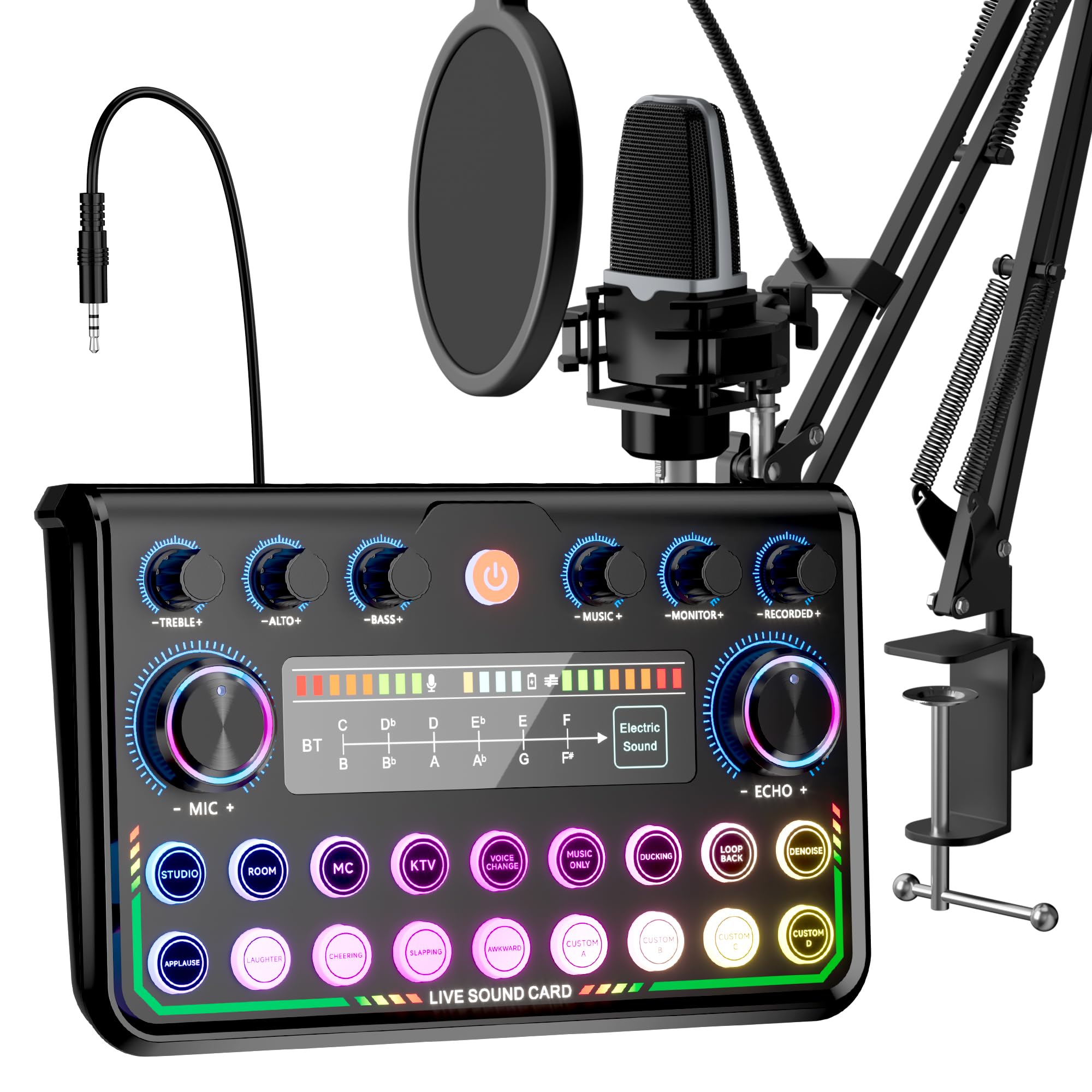 Sponsored Ad – Podcast Equipment Bundle,Audio Interface with Studio Condenser Microphone for Smartphone & PC,Plug-and-Play Live Sound Card,Perfect for Streaming, Singing, YouTube & Gaming