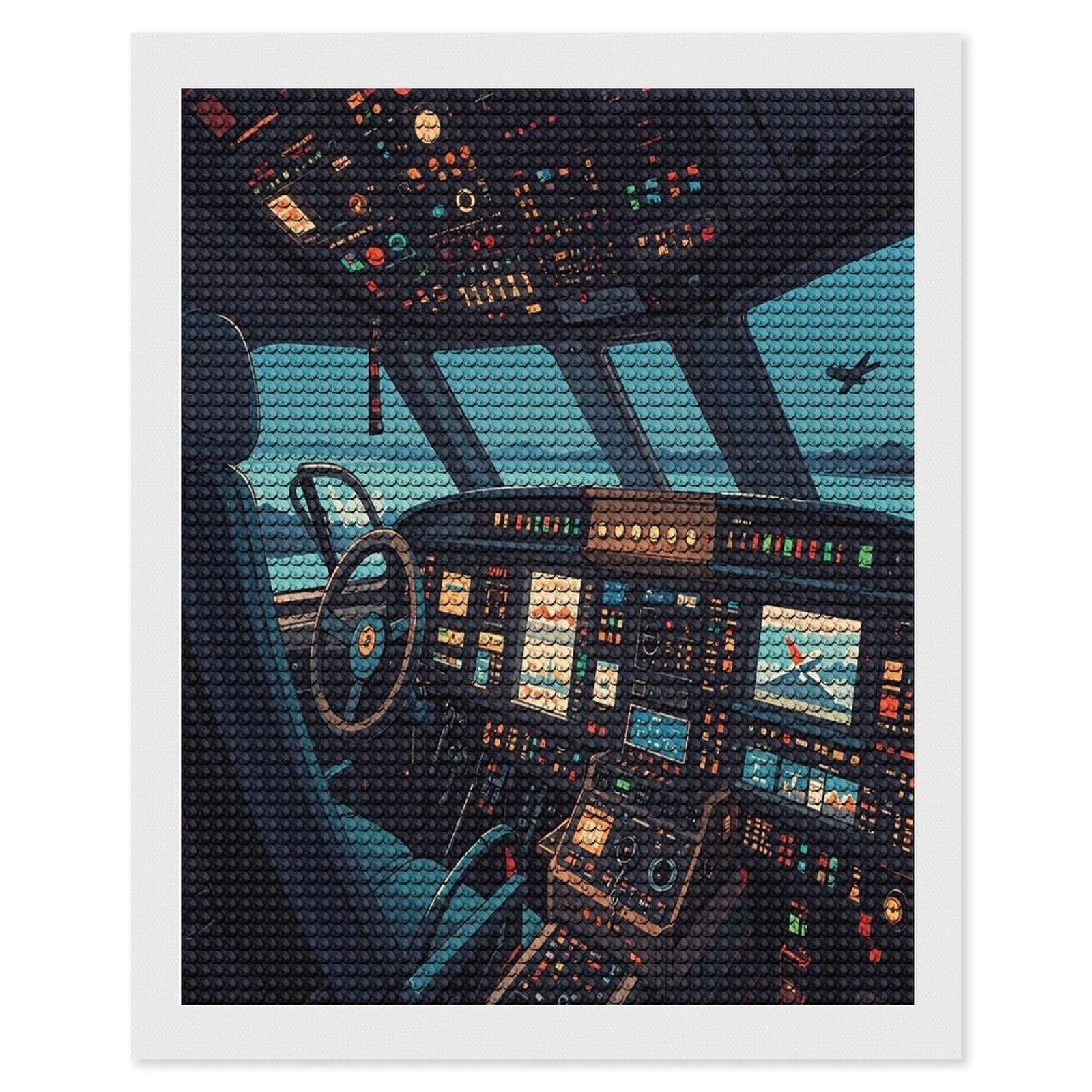 FekiLoot Airplane Diamond Painting Kits for Beginners DIY Diamond Art Kits for Adults Full Drill Round Diamond Dot Gem Art Painting Fun DIY Crafts for Home Kitchen Wall Decor Gift 16"x20"