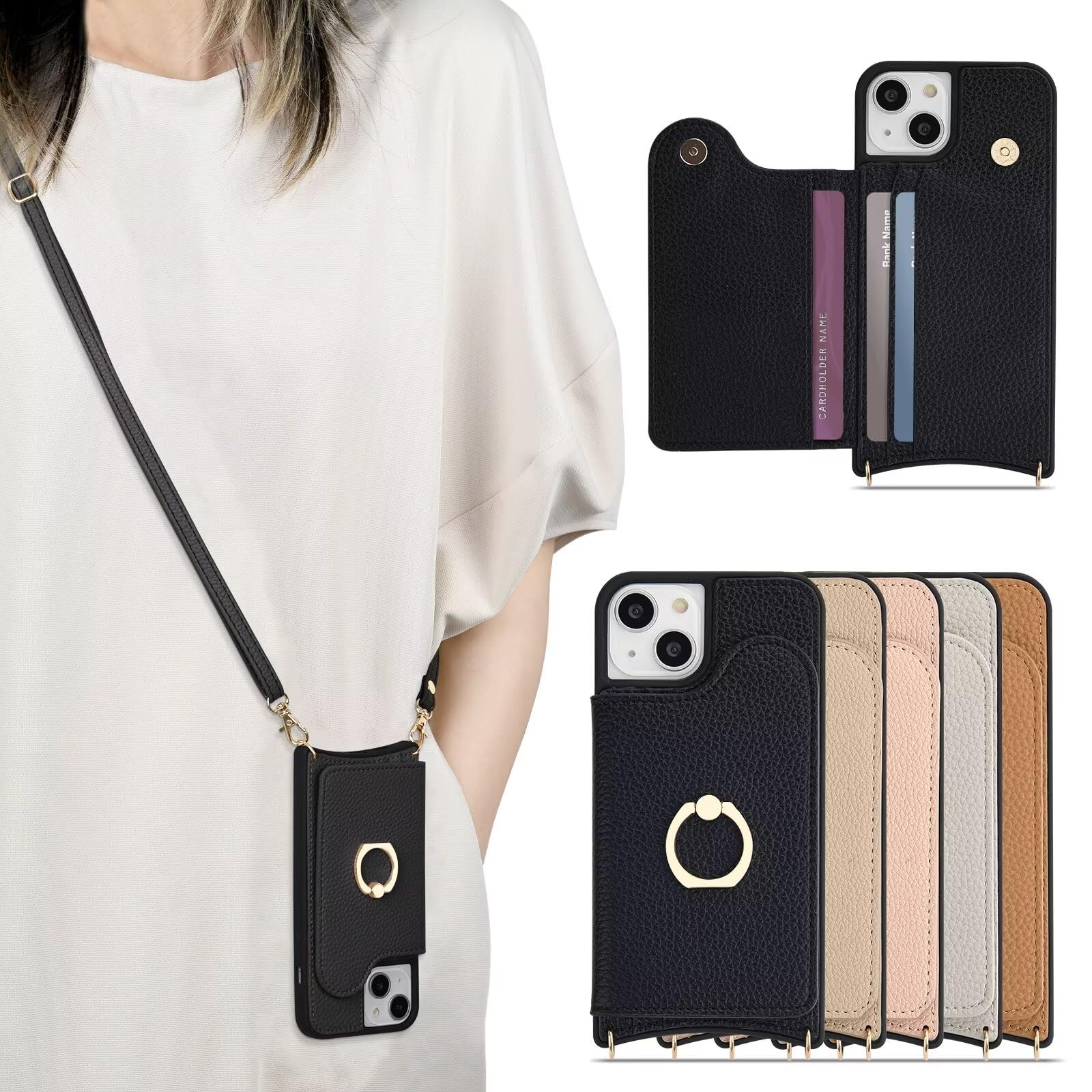 Amazon.co.jp: 3CCart 対応 iPhone 16 Pro ケース 手帳 ショルダー