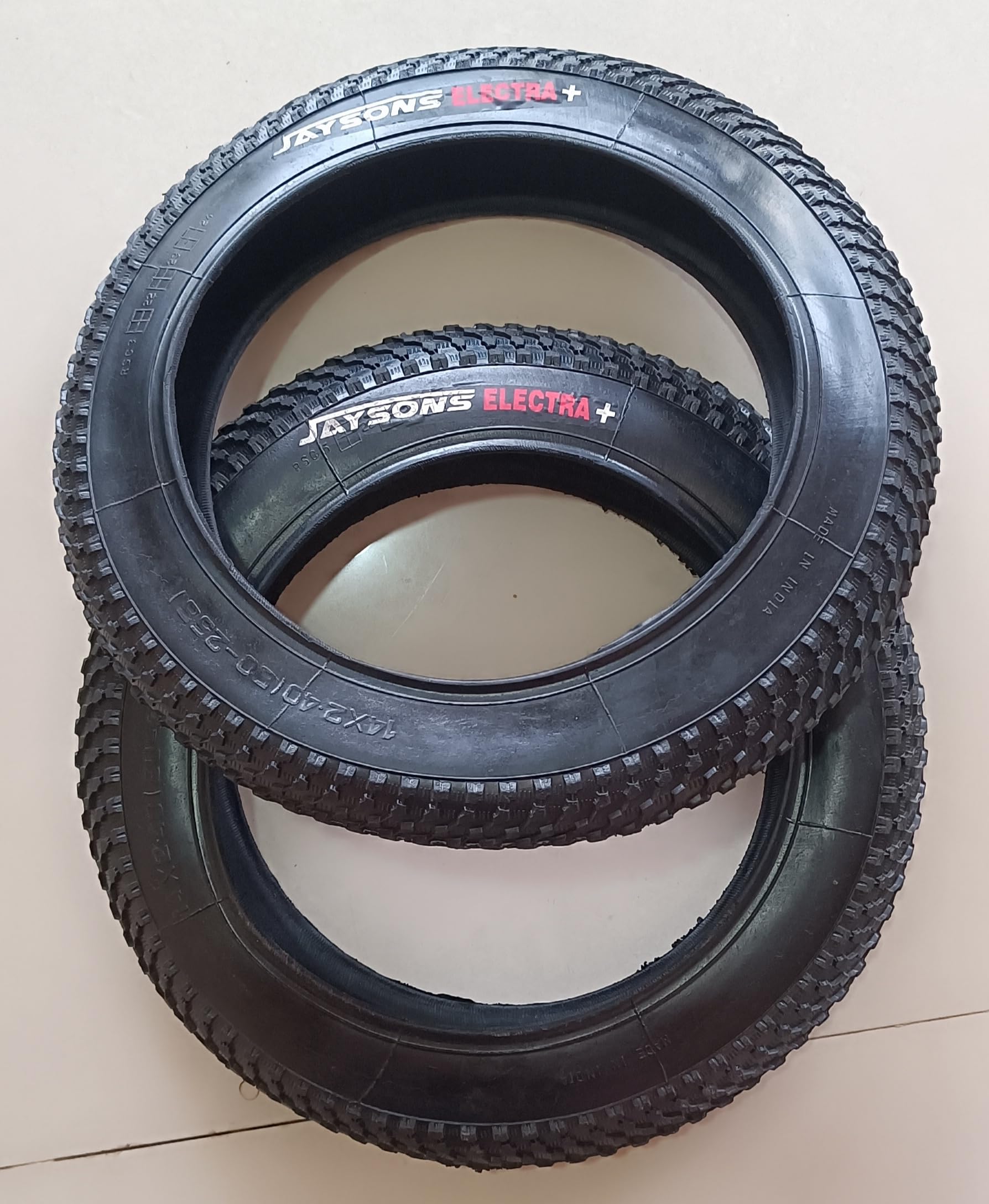Kids Cycle Tyre, 14x2.40 (IO-250), Black, Pack of 2, Made in India-picture-27