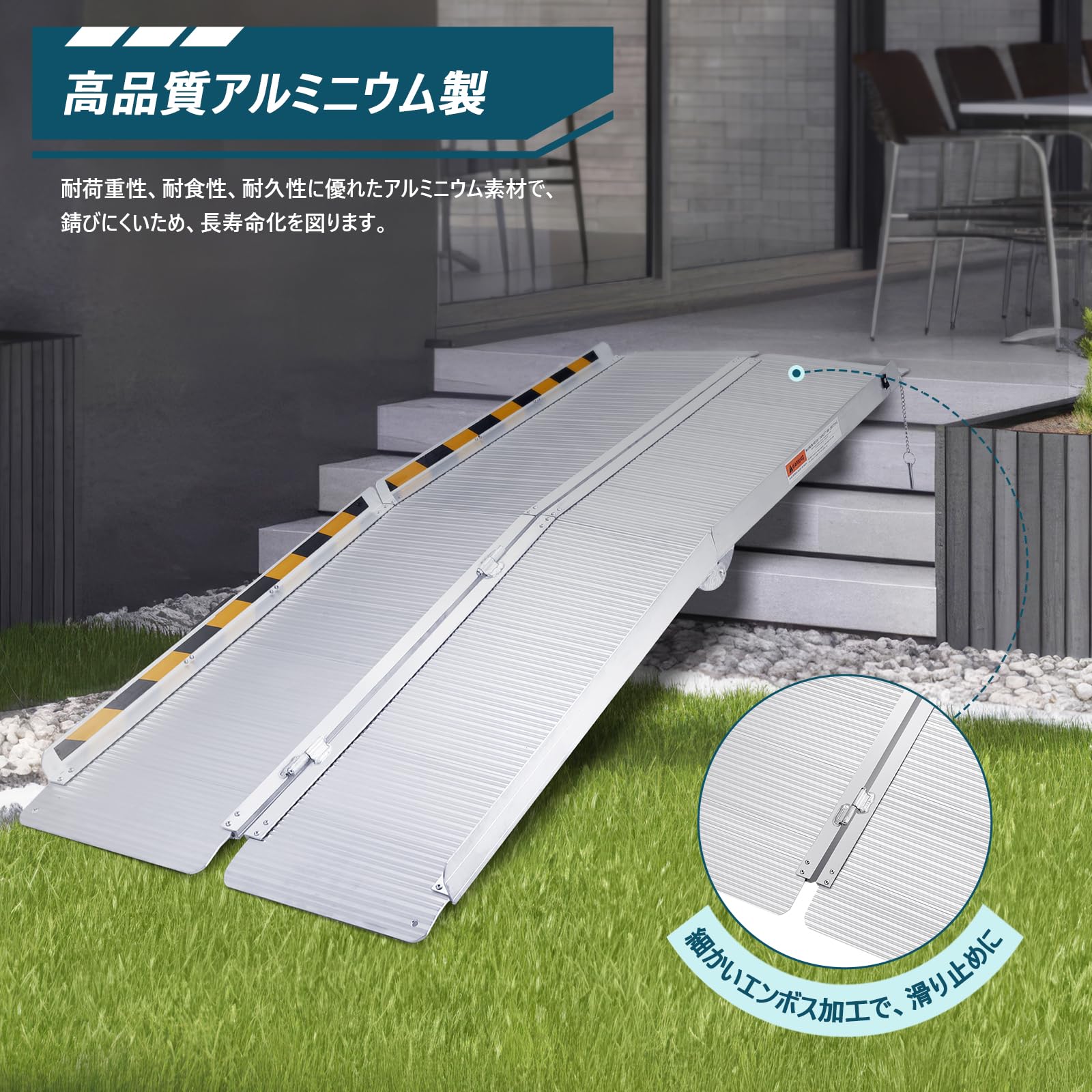 Amazon.co.jp: 車椅子 スロープ 2本セット 折りたたみ アルミスロープ 