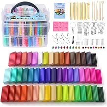 ARTFLY Polymer Clay 50 Colors Clay Kit Oven Bake Modeling Clay Creative Polymer Clay Kit with Sculpting Tools and Jewellery Accessories Non-Toxic Ideal DIY Clay Gifts for Adults and Teenagers