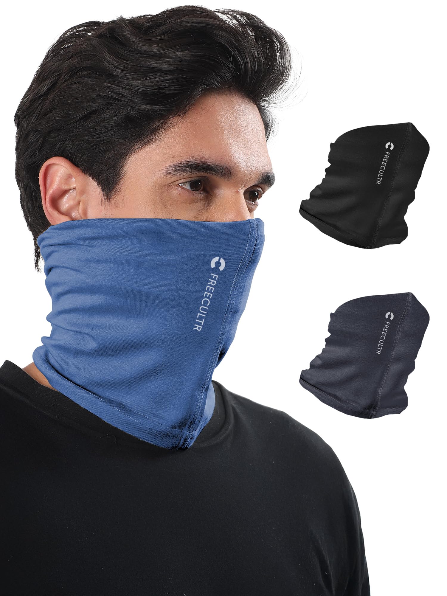 Unisex Bamboo Plain Bandana, Anti Microbial Super Soft & Comfort Fit, Breathable Multipurpose Headband, Face Mask for Dust Protection-Pack of 3-100% Try On Guarantee - Made in India