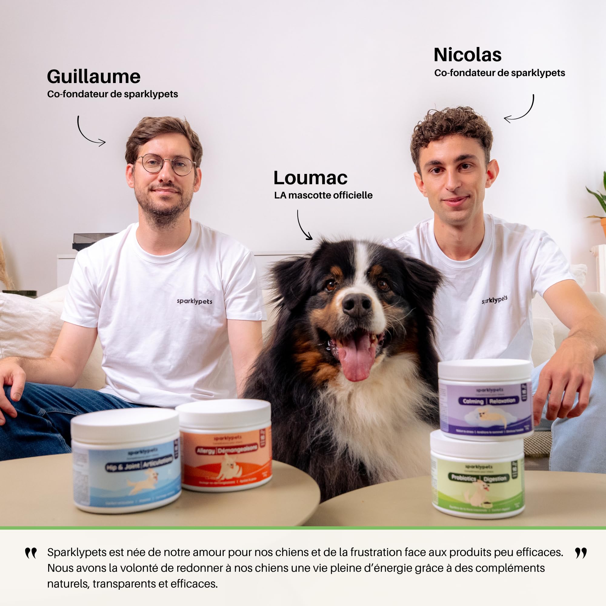 SparklyPets - Probiotics - Digestion - Complément Alimentaire pour Chien - Confort Digestif et Flore Intestinale - Prébiotique et Probiotique Chien - 90 Unités, 270g, Goût Poulet