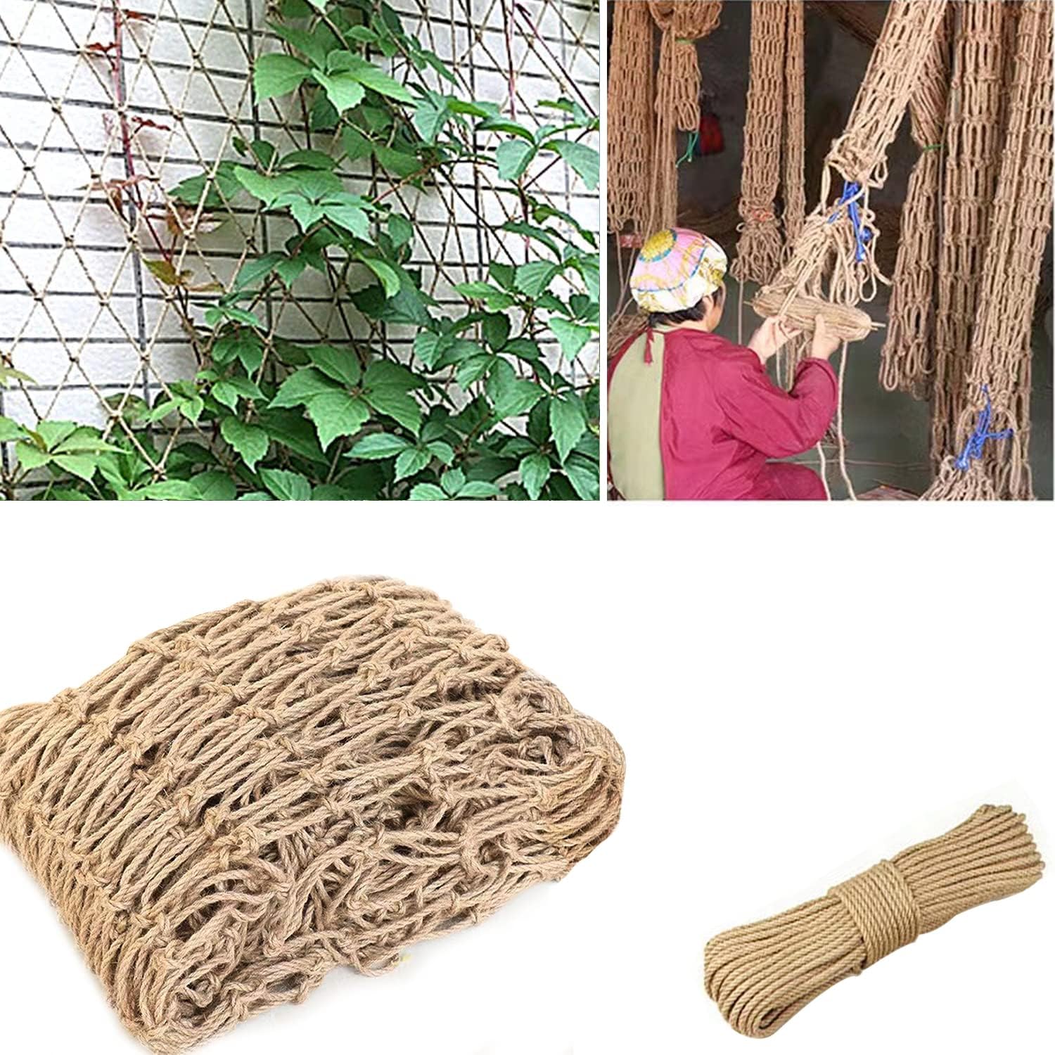 (2M X 10M) Plan Support Jute Netting for Climbing Plants, 100 Eco