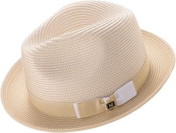 MONTIQUE Two-Tone Braided Pinch Fedora Hat | Stylish & Elegant Design Fedora Hats for Modern Touch | H-68