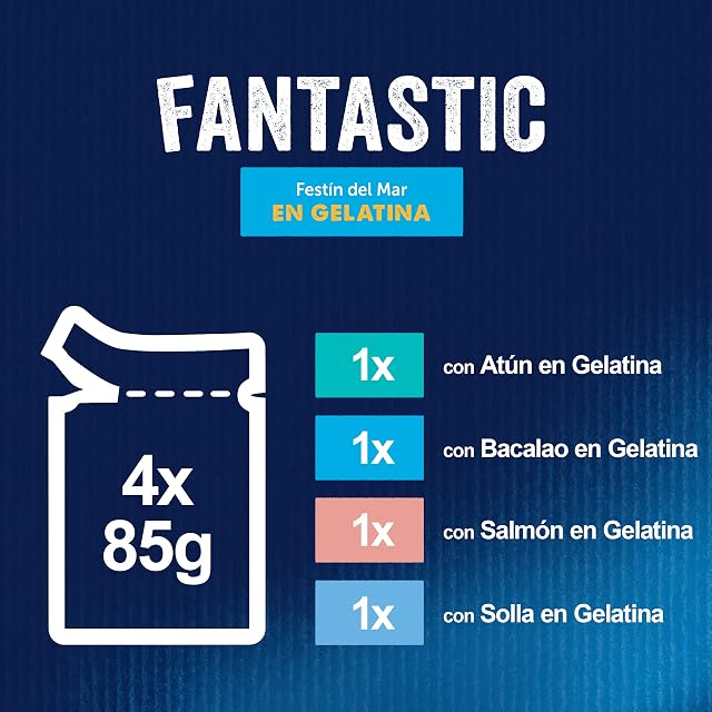 Foto 4 de 8 de Felix Fantastic Pescados comida húmeda gato 48x85 g