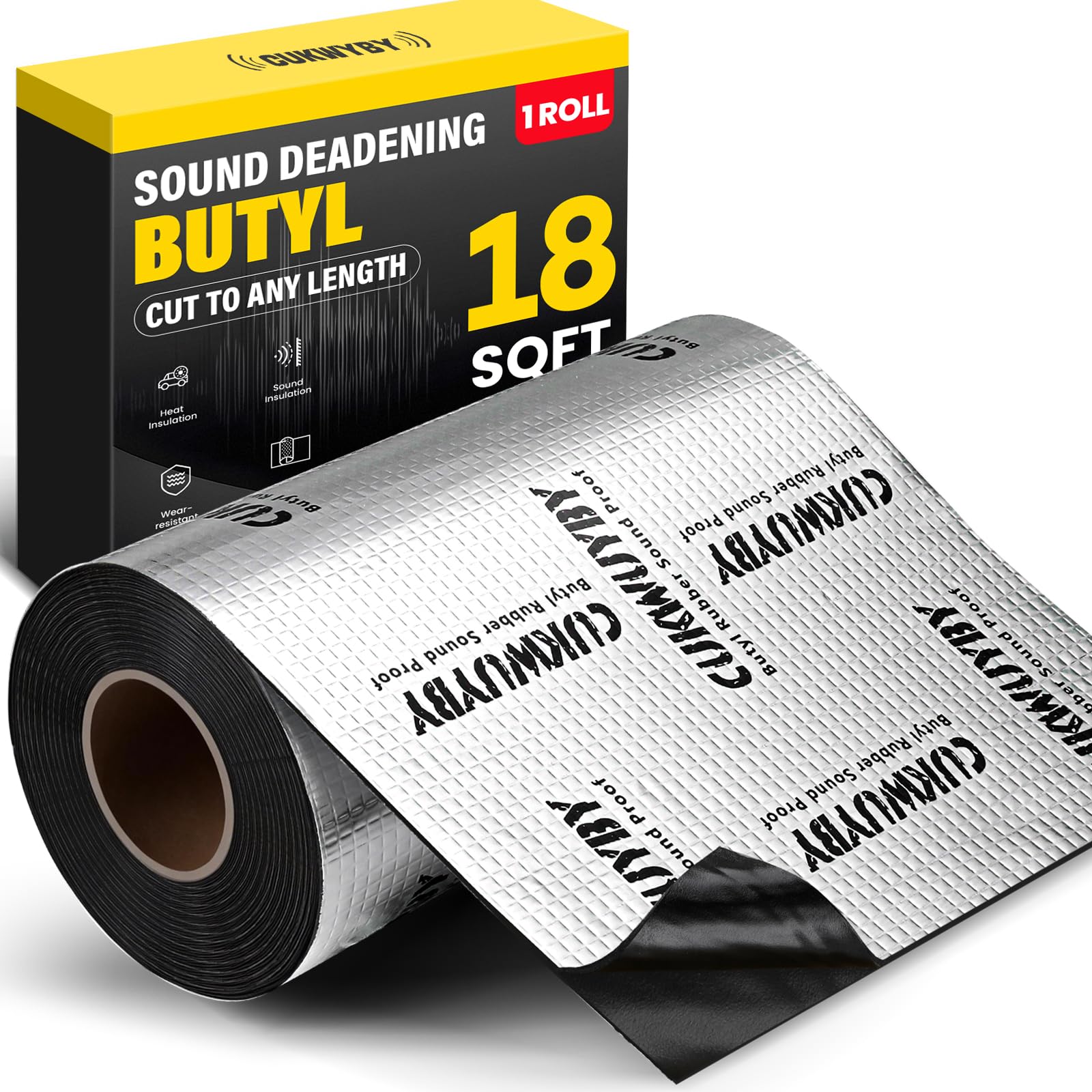 Butyl Sound Deadening 18 sqft Noise &amp; Heat Insulation