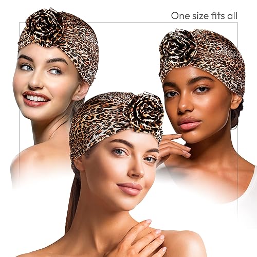 Miniatura 2 de Red by Kiss Top Knot Turbante X Keyshia Cole - Bufanda para cabello urbano, de lujo, sedosa, ultra elástica (leopardo)