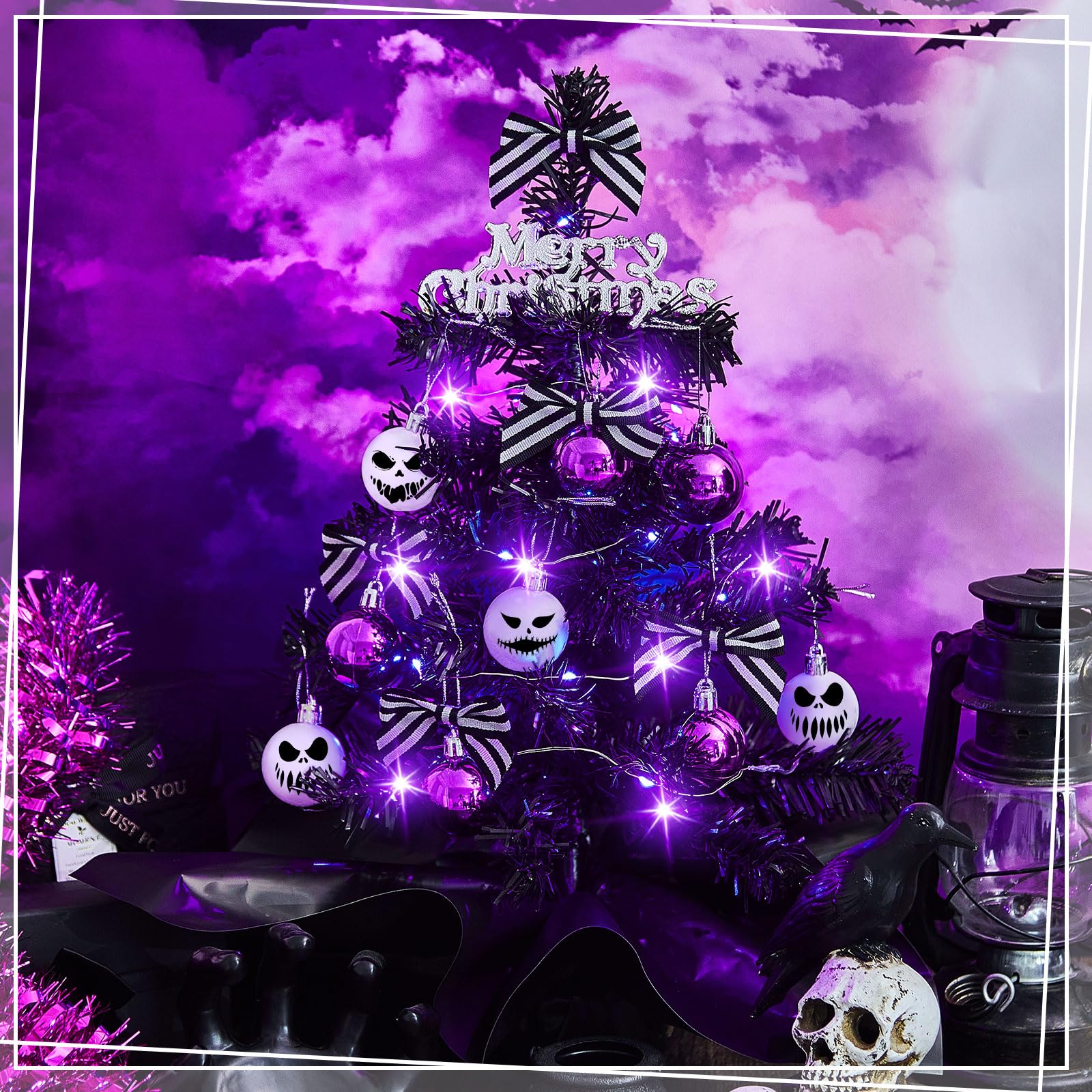 Amazon.co.jp: Syhood ミニブラッククリスマスツリーセット 2個パック