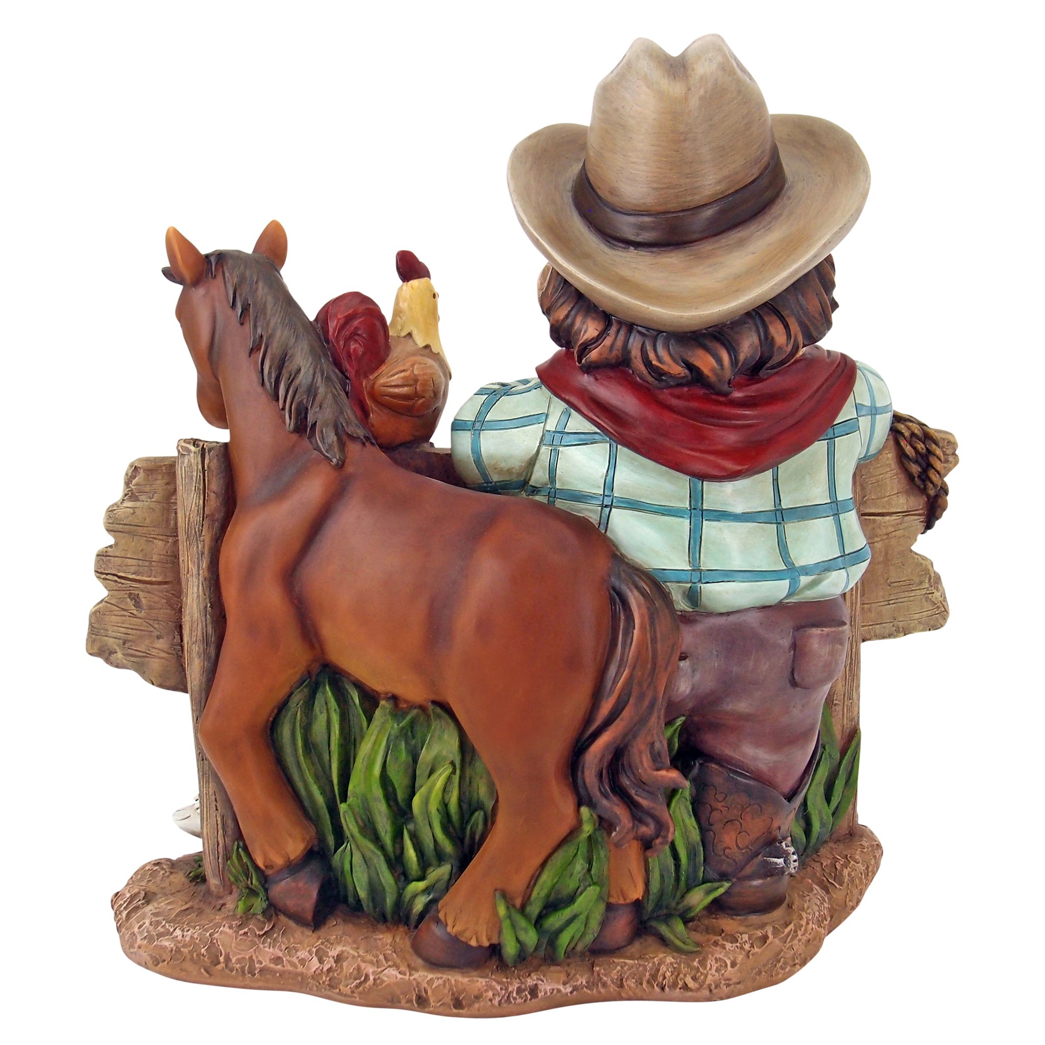Design Toscano HF6122 Statuette de Bienvenue Western Cowboy Cody, Multicolore, 12.5 x 30.5 x 26.5 cm