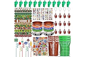 Football Favors for Party, 134 Pcs Football Party Supplies Including Bracelets, Whistles,...