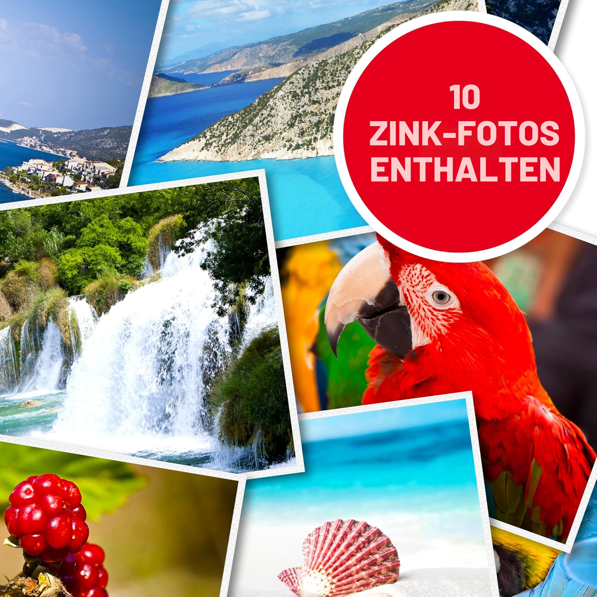 AGFA PHOTO Mini P.2 - Imprimante Portable Zink pour Photos Instantanées, Format 5x7,6 cm, Connexion Bluetooth, Compatible iOS/Android, 10 Feuilles Zink Incluses - Blanc