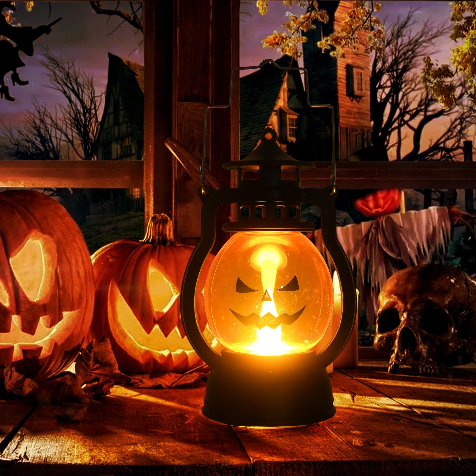 Luci Zucca LED Halloween - Lanterne Con Candela Elettrica Per Decorazione - Foto 3