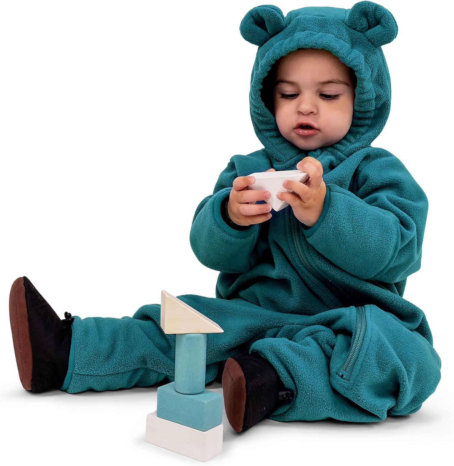 JAN & JUL Full Zip Up Fleece Onesie for Babies and Toddlers